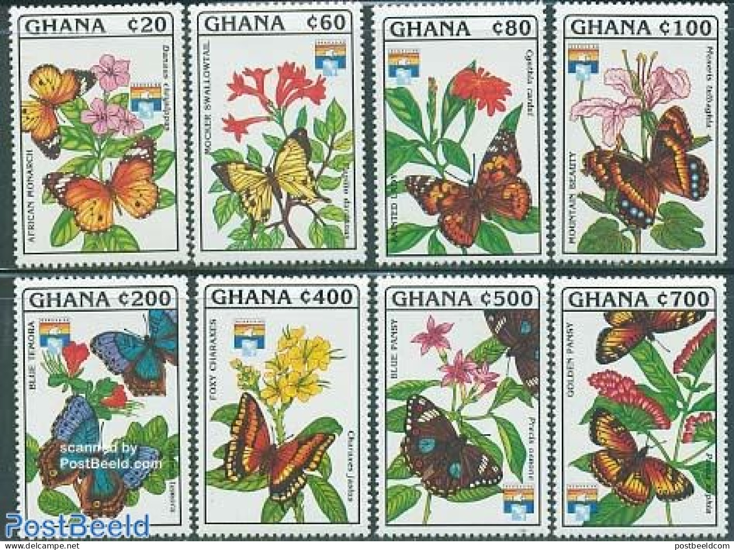 Ghana 1992 Genova 92 8v, Mint NH, Nature - Butterflies - Flowers & Plants - Other & Unclassified