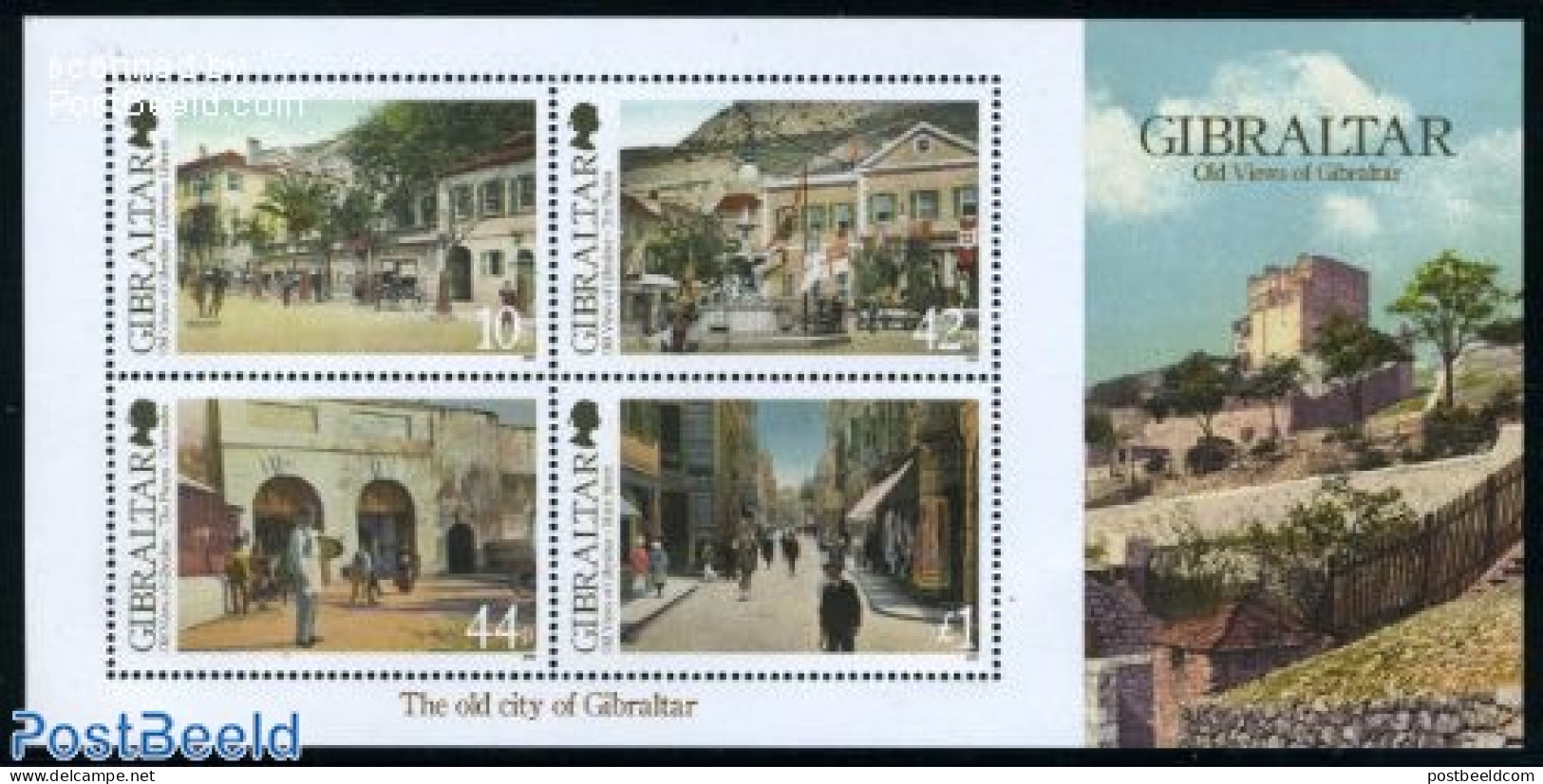 Gibraltar 2009 Old Views S/s, Mint NH, Transport - Various - Coaches - Street Life - Stage-Coaches