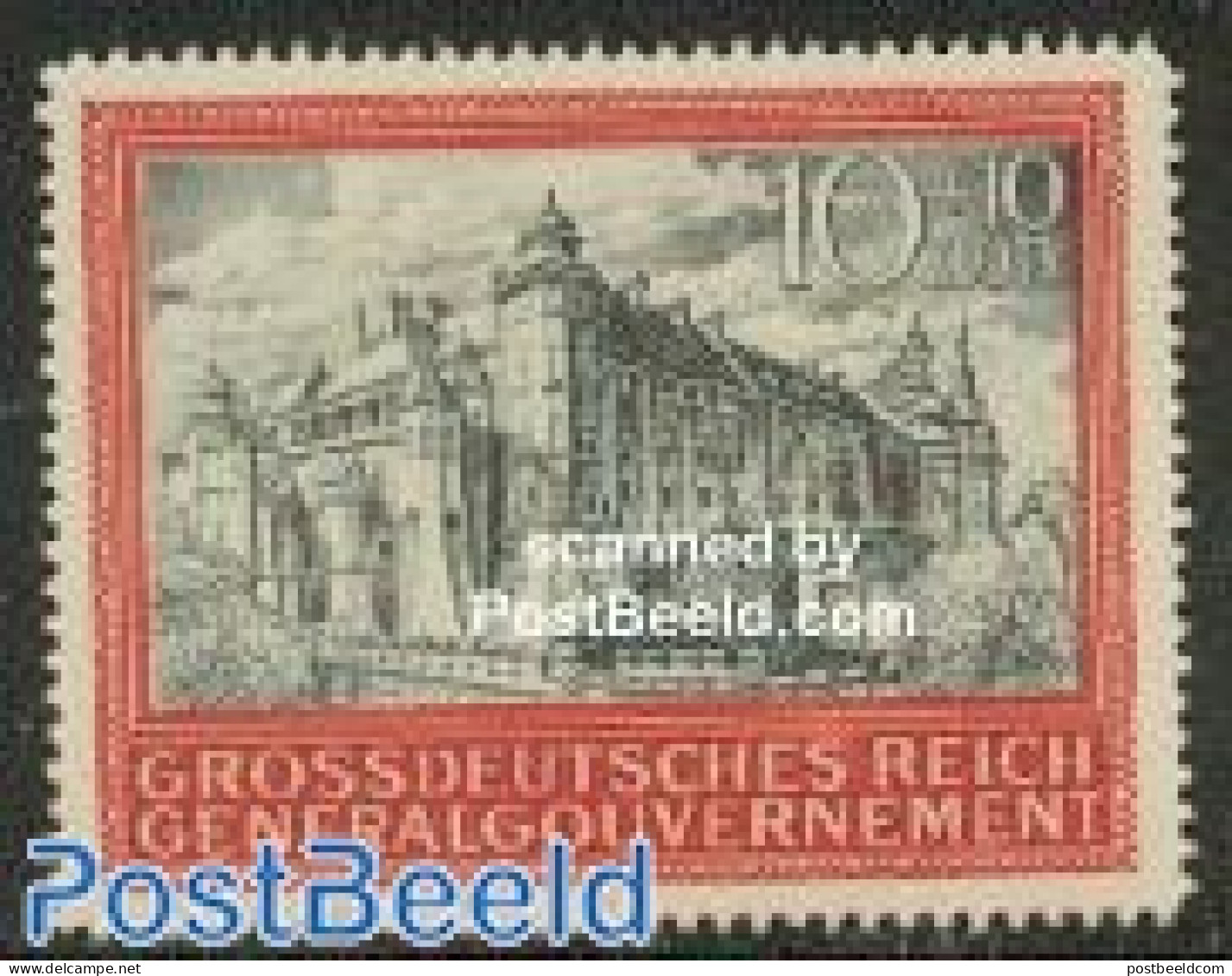 Germany, General Government 1944 Cracow Castle 1v, Mint NH, Art - Castles & Fortifications - Châteaux