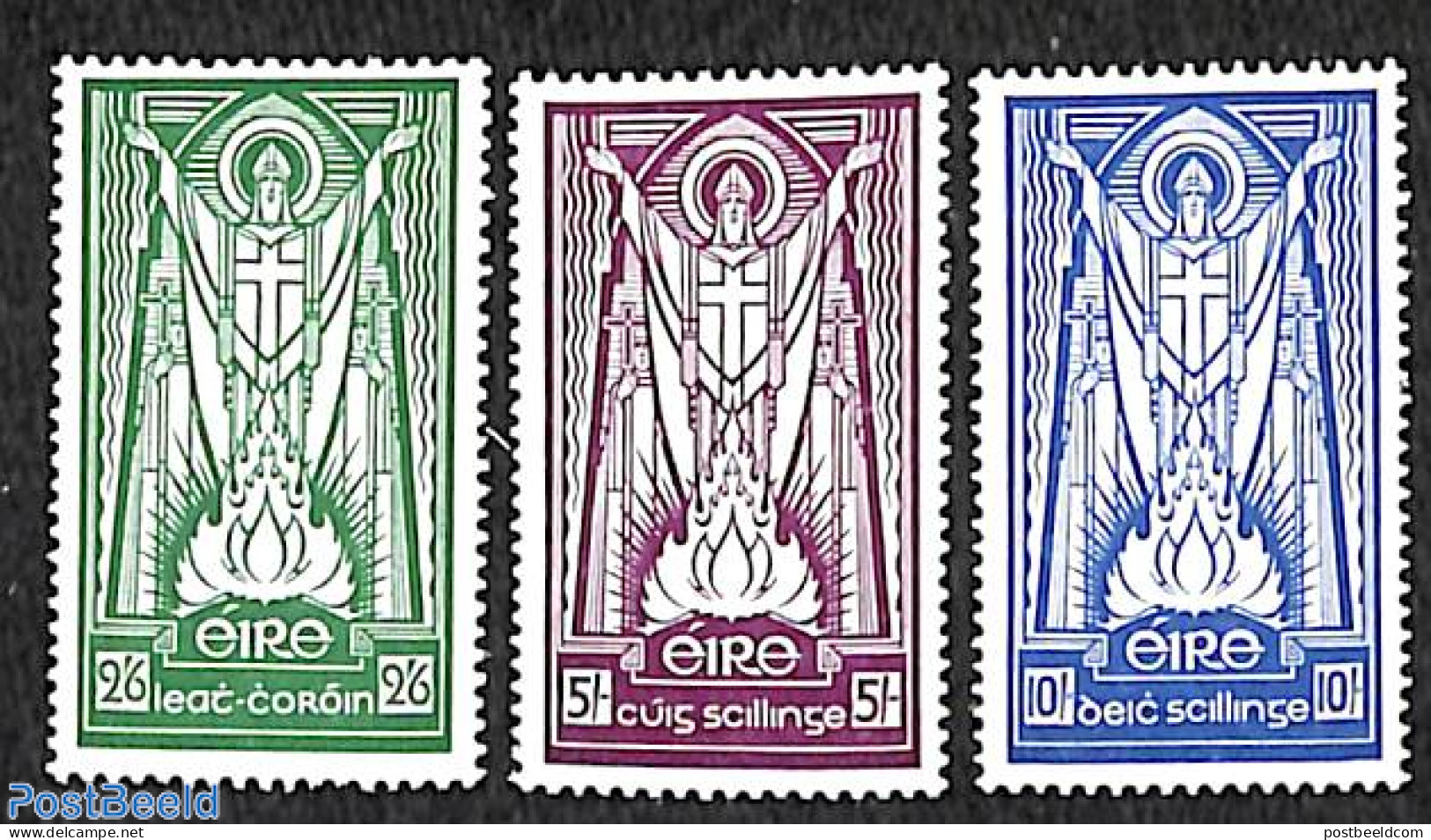 Ireland 1968 Definitives 3v, Smooth Paper, Mint NH, Religion - Religion - Nuovi