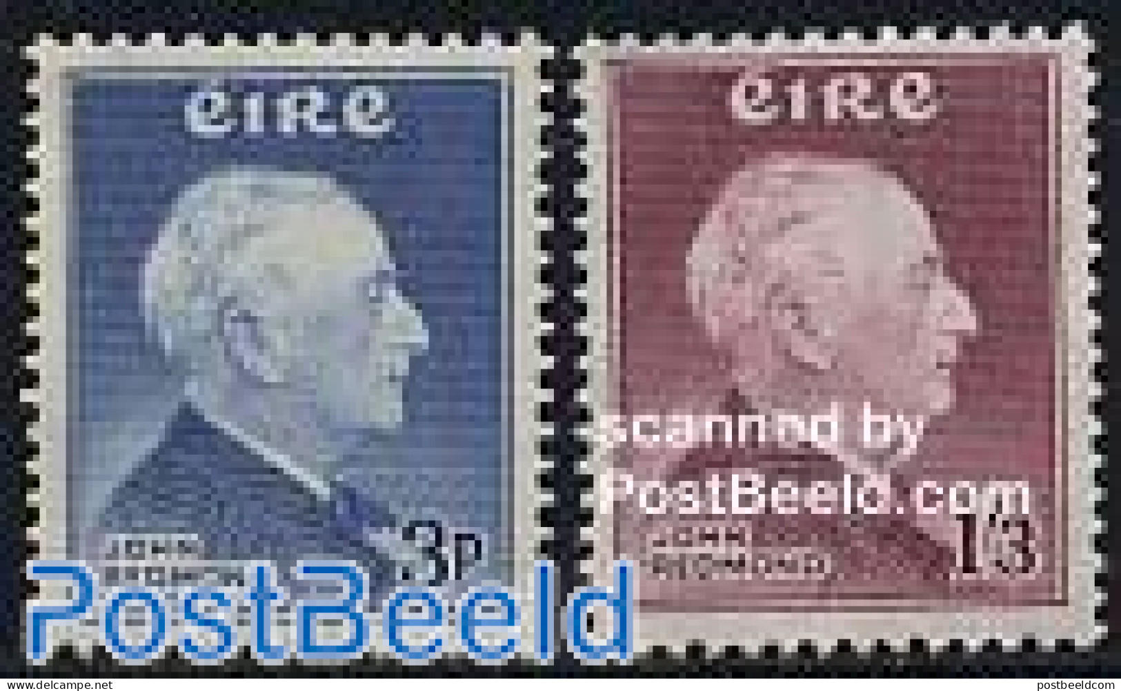 Ireland 1957 J.E. Redmond 2v, Mint NH, History - Politicians - Ungebraucht