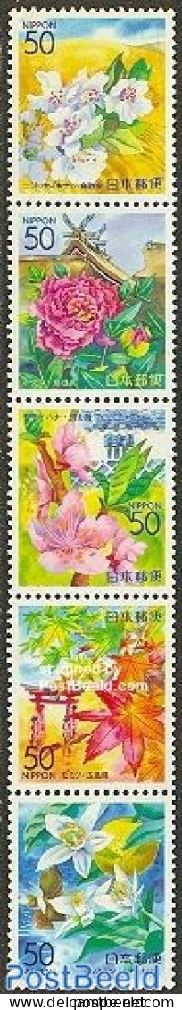 Japan 2000 Flowers 5v [::::], Mint NH, Nature - Flowers & Plants - Unused Stamps