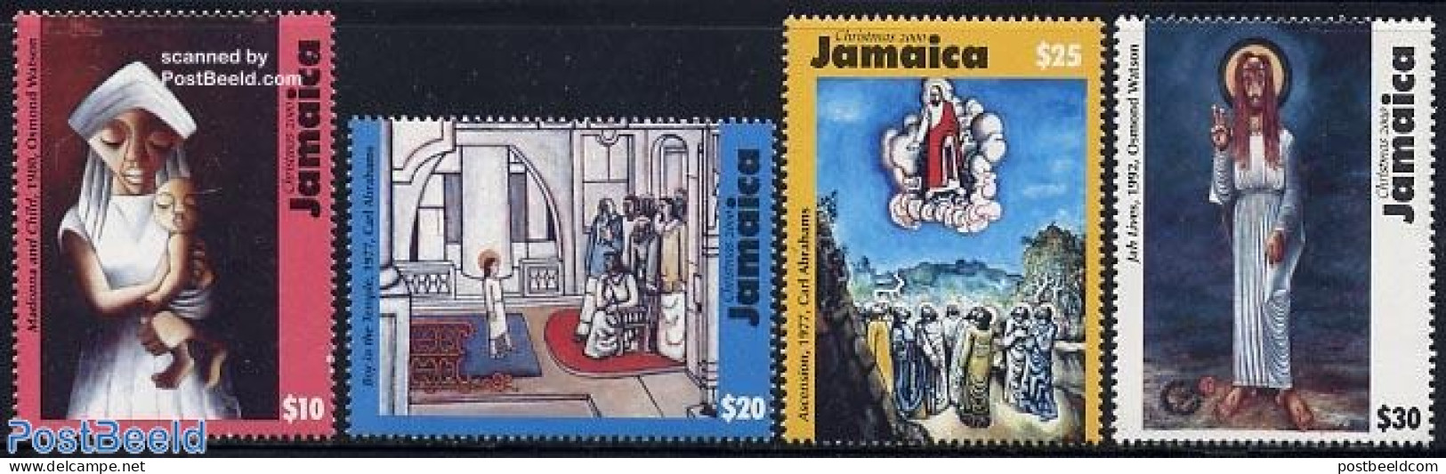 Jamaica 2000 Modern Art, Christmas 4v, Mint NH, Religion - Christmas - Art - Modern Art (1850-present) - Christmas