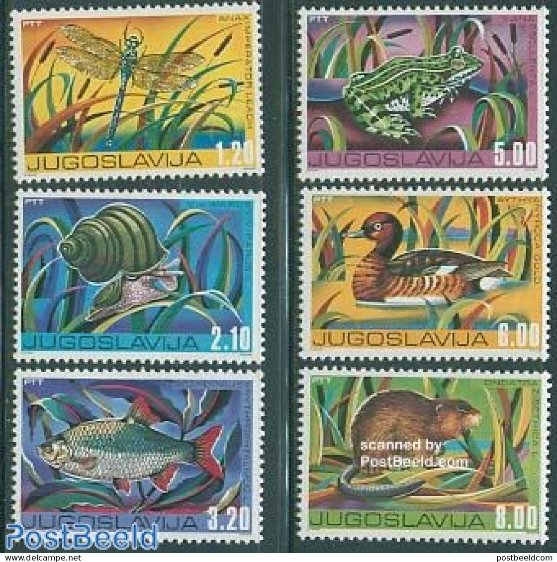 Yugoslavia 1976 Animals 6v, Mint NH, Nature - Animals (others & Mixed) - Ducks - Fish - Frogs & Toads - Insects - Shel.. - Ungebraucht