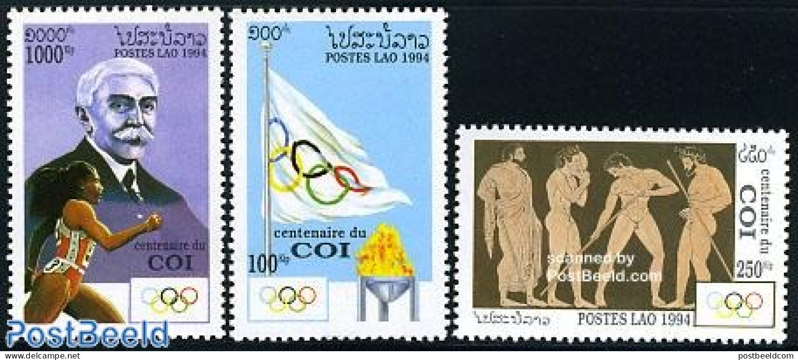 Laos 1994 I.O.C. 3v, Mint NH, Sport - Athletics - Olympic Games - Atletismo