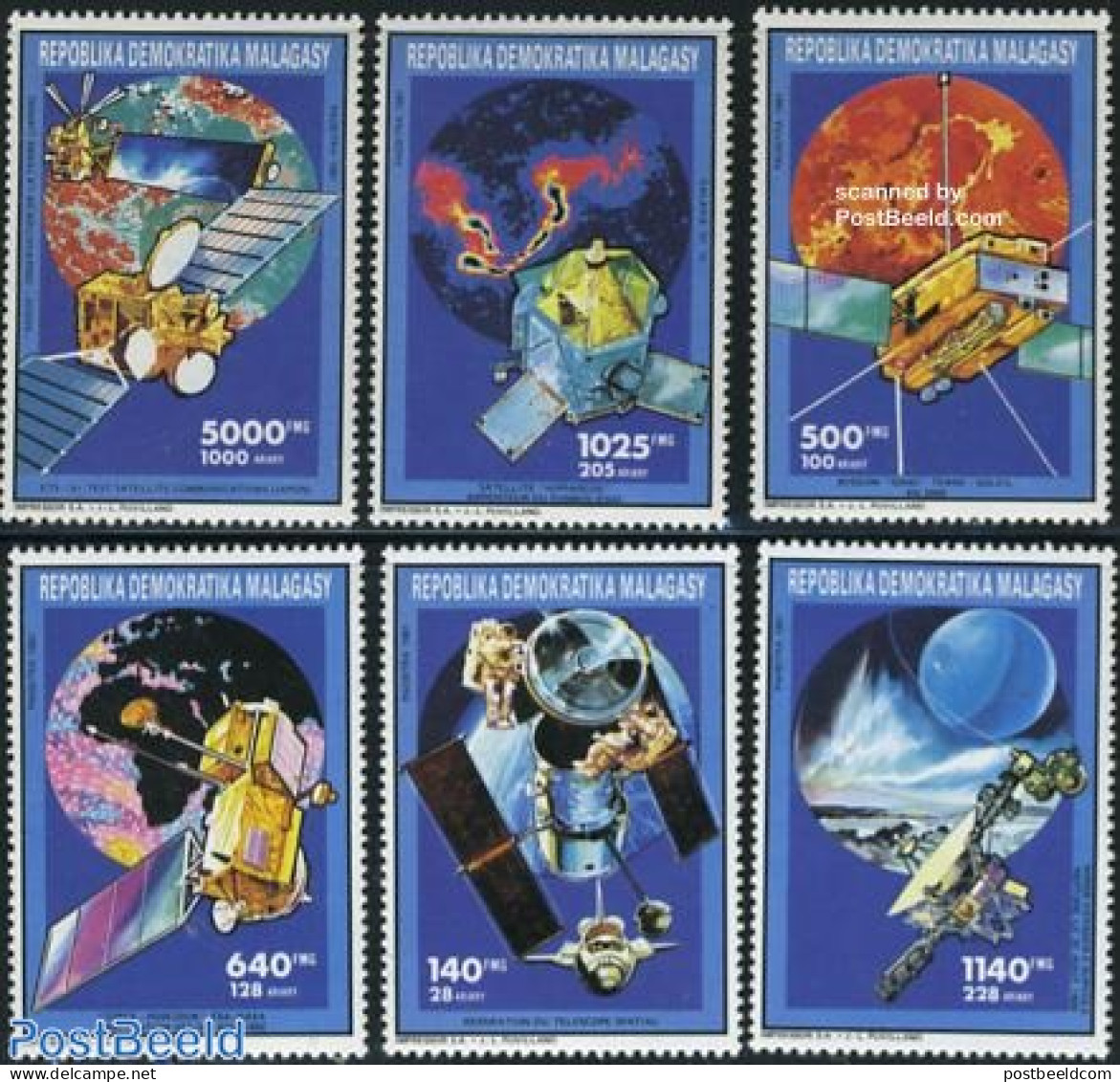 Madagascar 1992 Space Explorations 6v, Mint NH, Transport - Space Exploration - Other & Unclassified