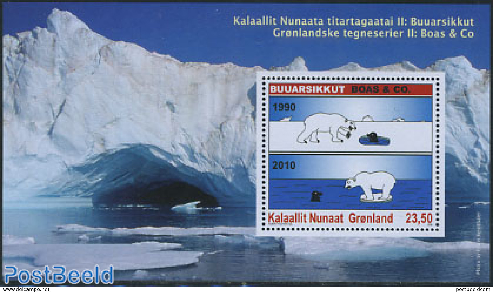 Greenland 2010 Global Warming S/s, Mint NH, Nature - Animals (others & Mixed) - Bears - Environment - Art - Comics (ex.. - Unused Stamps