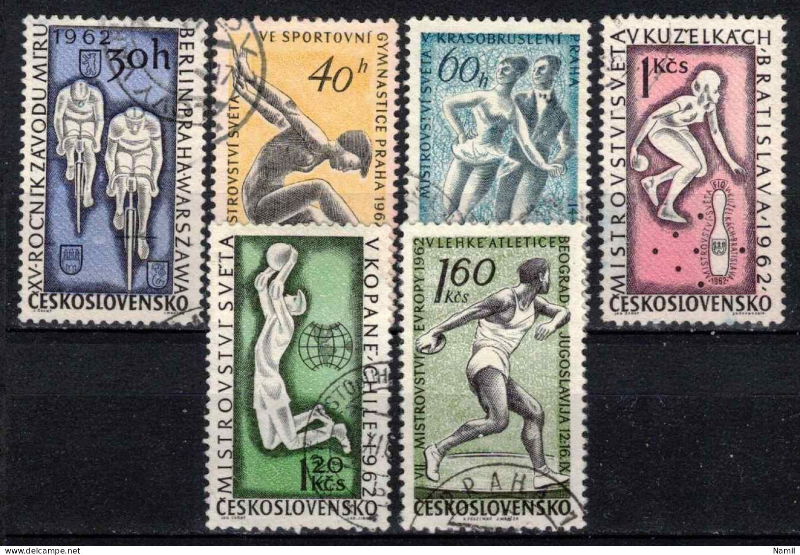 Tchécoslovaquie 1962 Mi 1315-20 (Yv 1194-9), Obliteré - Oblitérés