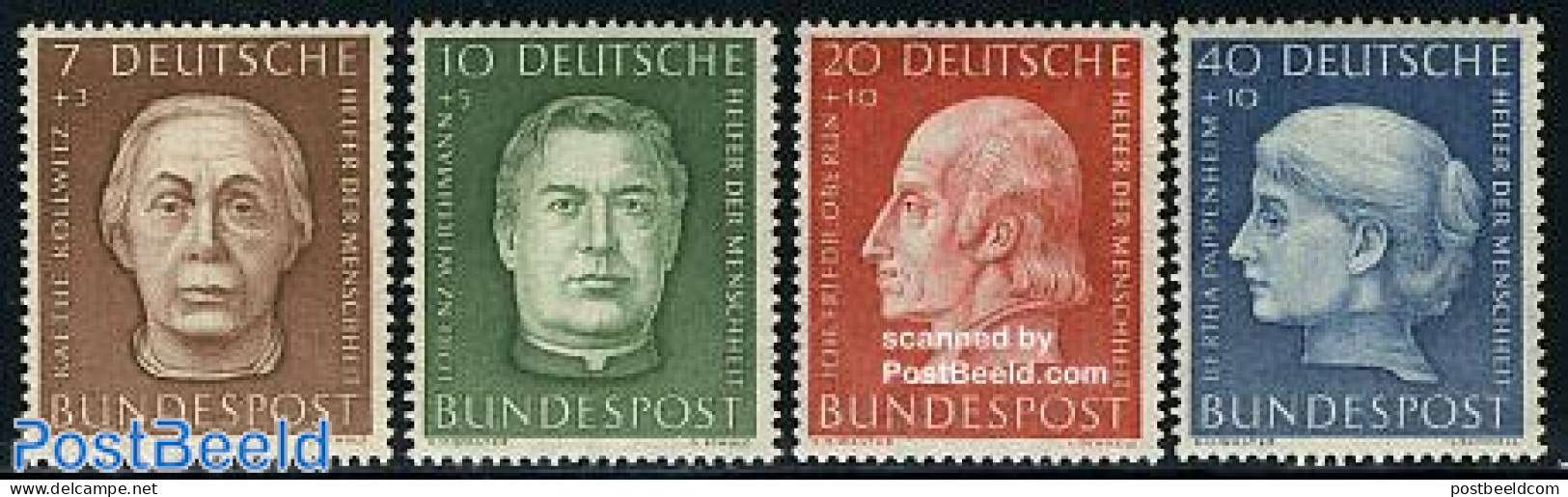 Germany, Federal Republic 1954 Welfare, Famous Persons 4v, Mint NH, Religion - Religion - Art - Self Portraits - Neufs
