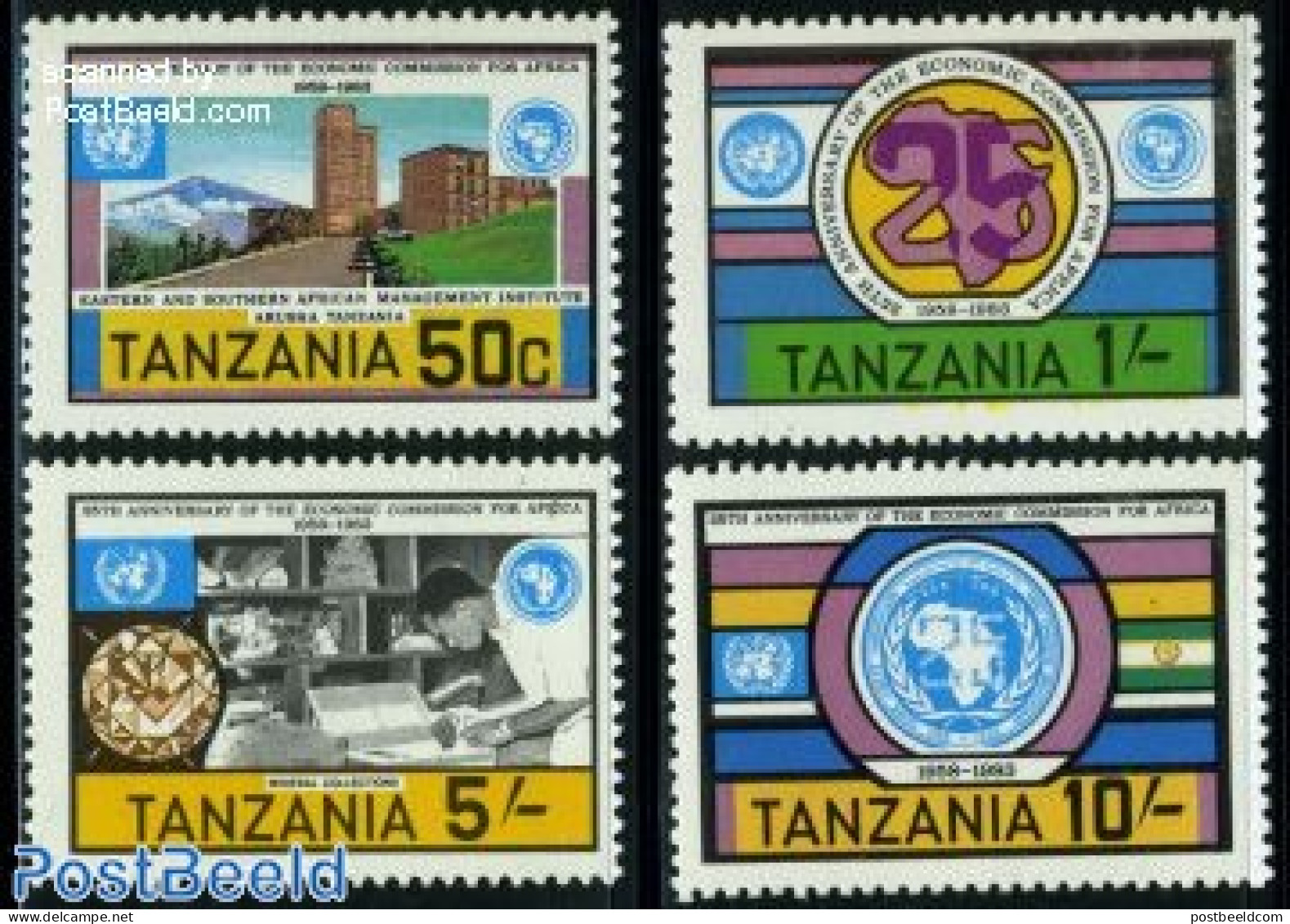 Tanzania 1983 African Economic Commission 4v, Mint NH, History - Geology - Tanzania (1964-...)