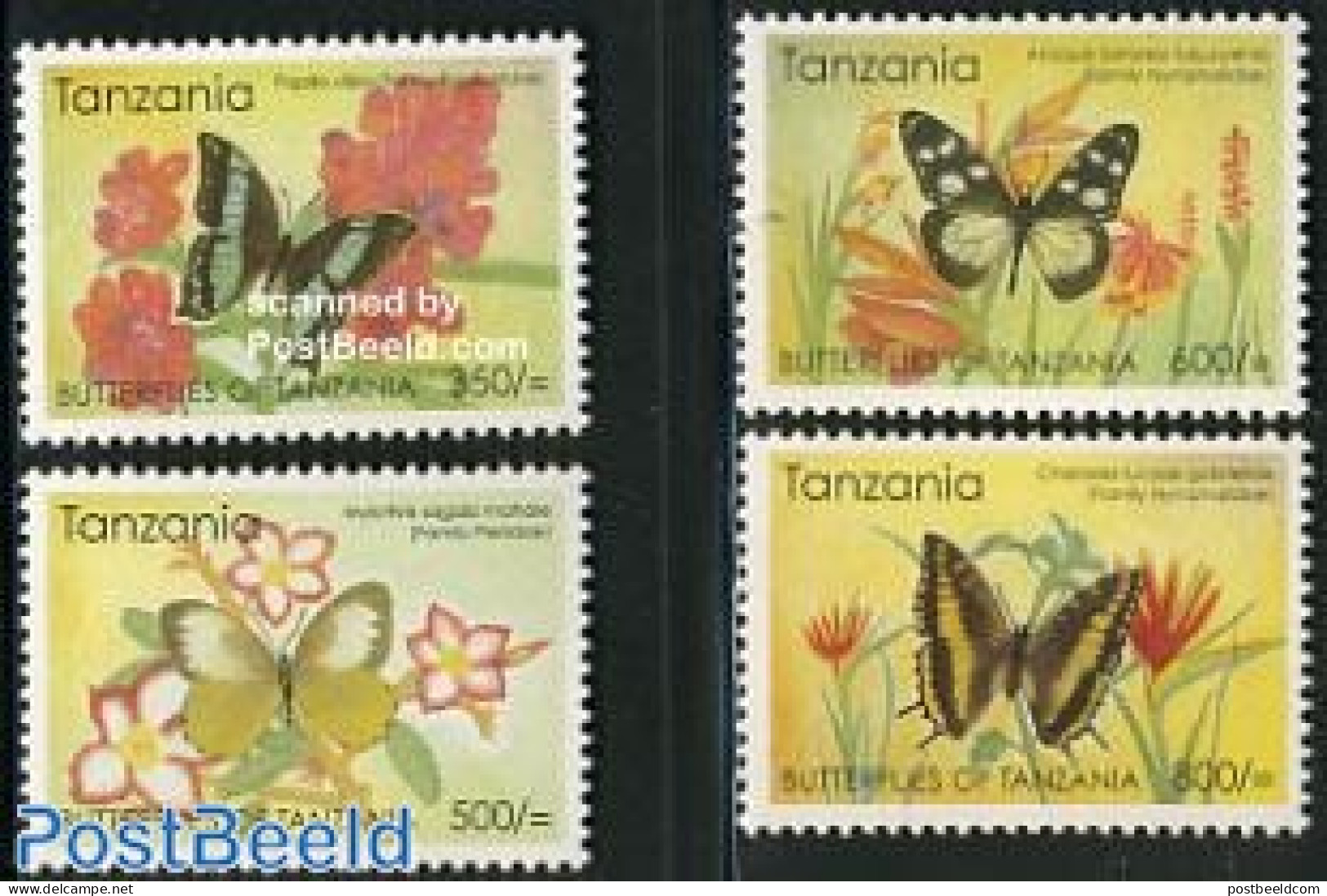 Tanzania 2006 Butterflies 4v, Mint NH, Nature - Butterflies - Flowers & Plants - Tanzanie (1964-...)