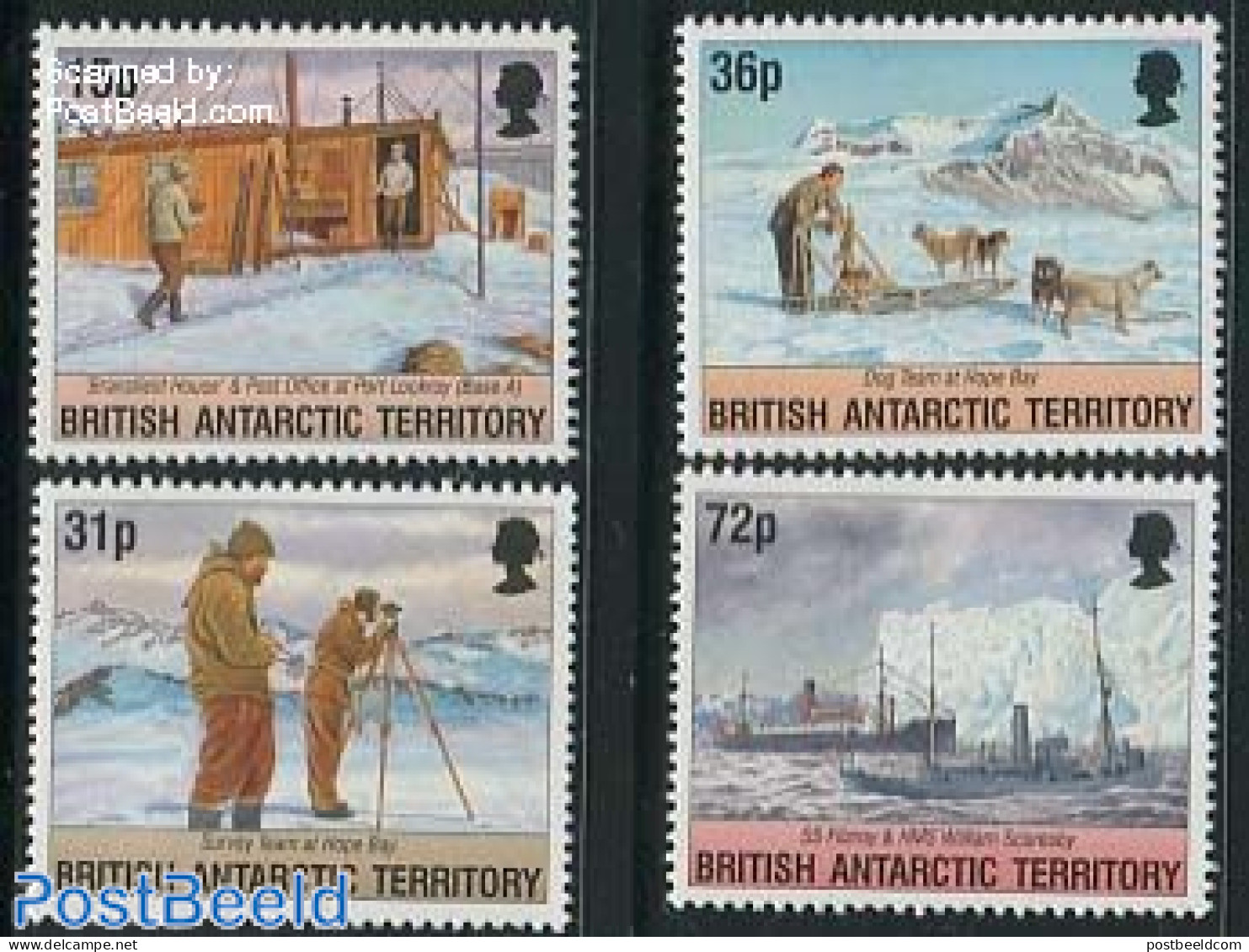 British Antarctica 1994 Operation Taberin 4v, Mint NH, Nature - Science - Transport - Dogs - The Arctic & Antarctica -.. - Boten