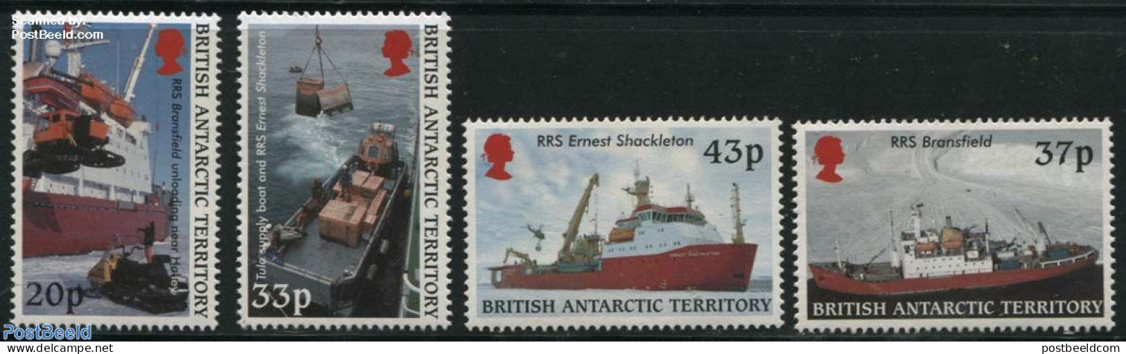 British Antarctica 2000 Research Ships 4v, Mint NH, Transport - Ships And Boats - Boten