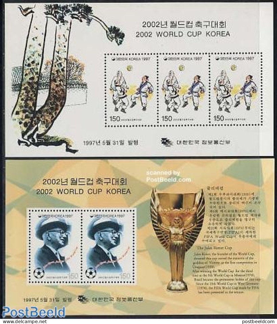 Korea, South 1997 World Cup Football 2002 2 S/s, Mint NH, Sport - Football - Korea (Zuid)