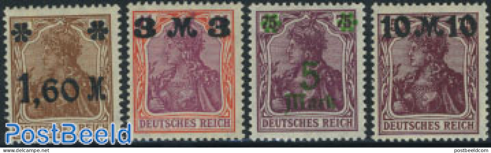 Germany, Empire 1921 Overprints 4v, Mint NH - Ongebruikt