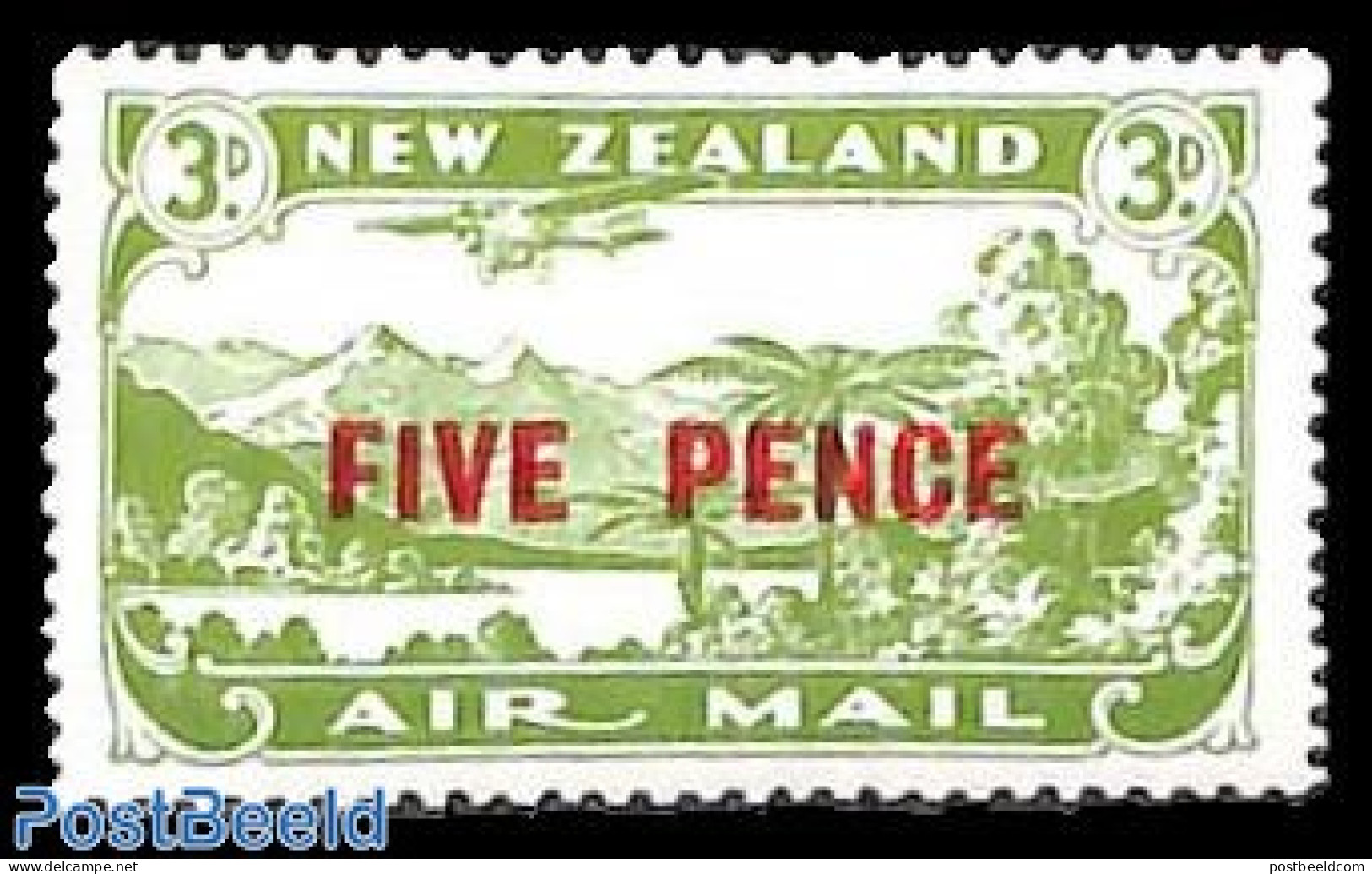 New Zealand 1931 Airmail Overprint 1v, Unused (hinged), Transport - Aircraft & Aviation - Nuovi