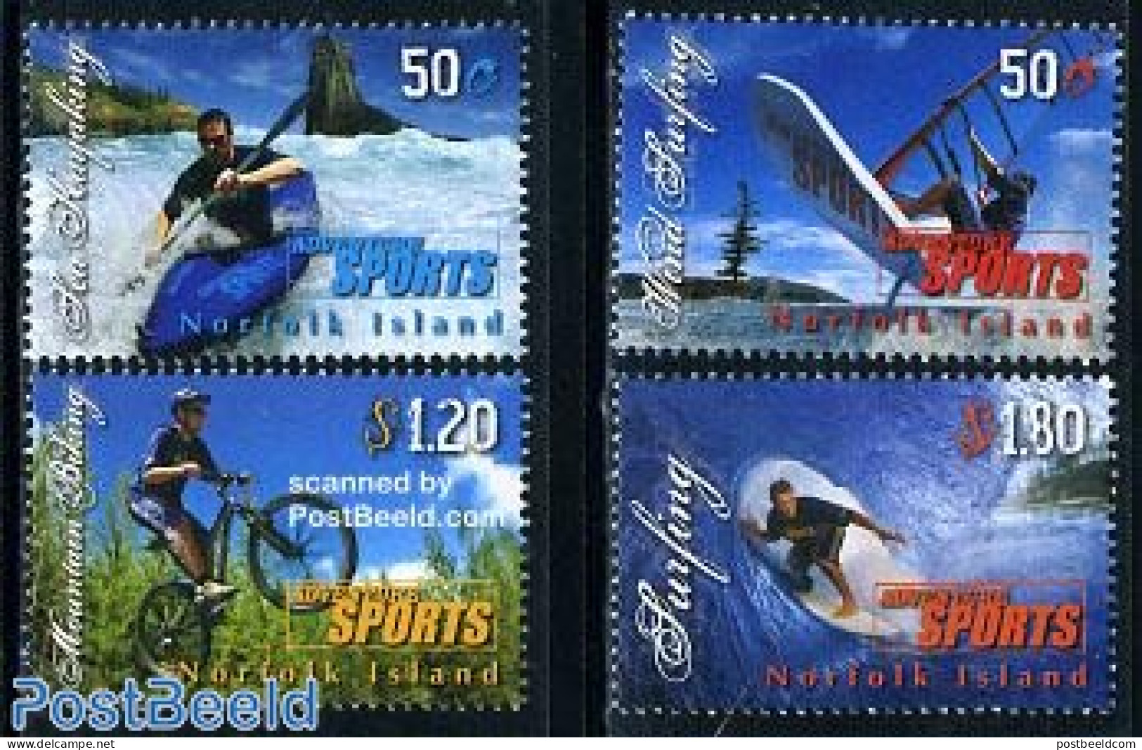 Norfolk Island 2007 Adventure Sports 4v, Mint NH, Sport - Transport - Cycling - Fun Sports - Sport (other And Mixed) -.. - Cycling