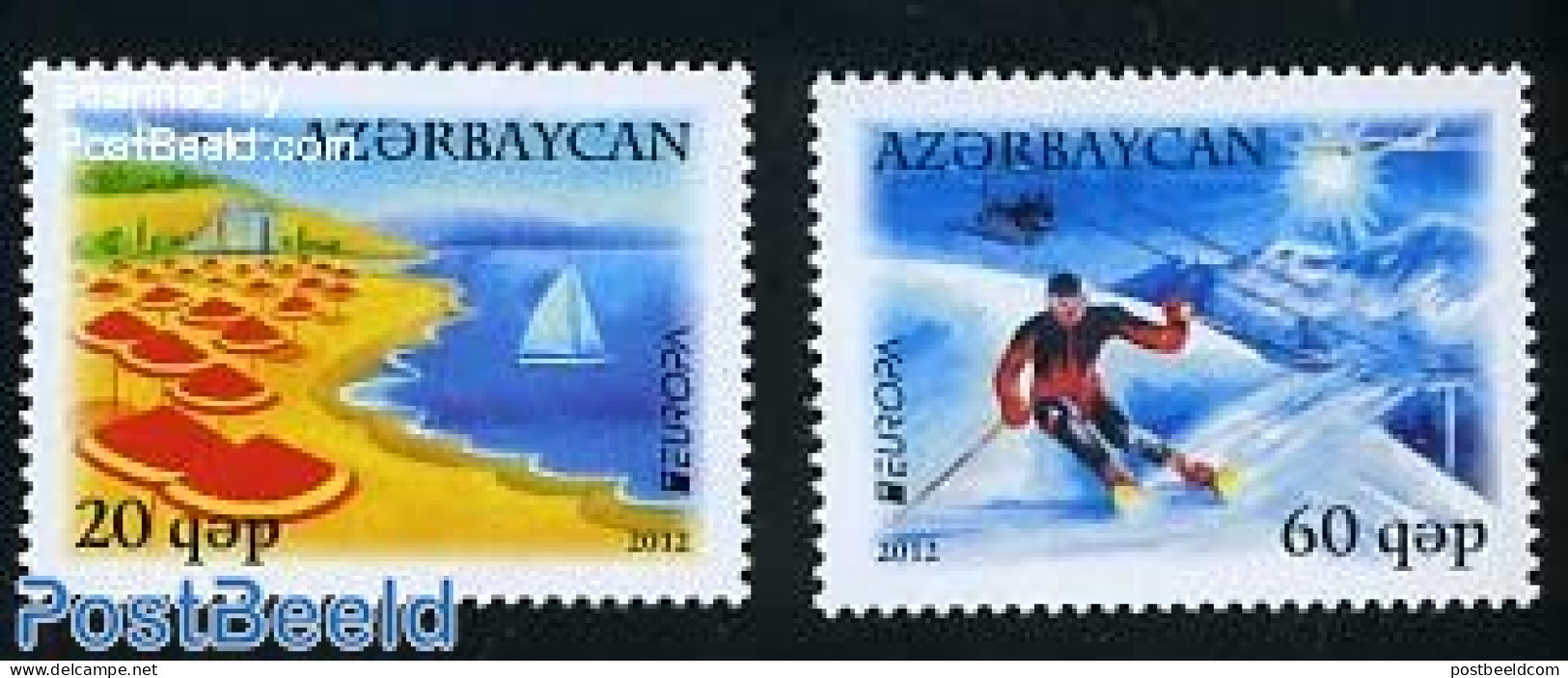 Azerbaijan 2012 Europa, Tourism 2v, Mint NH, History - Sport - Transport - Various - Europa (cept) - Sailing - Skiing .. - Sailing