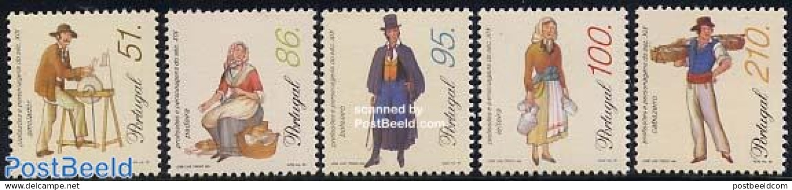 Portugal 1999 19th Century 5v, Mint NH, Health - Various - Bread & Baking - Costumes - Art - Fashion - Unused Stamps