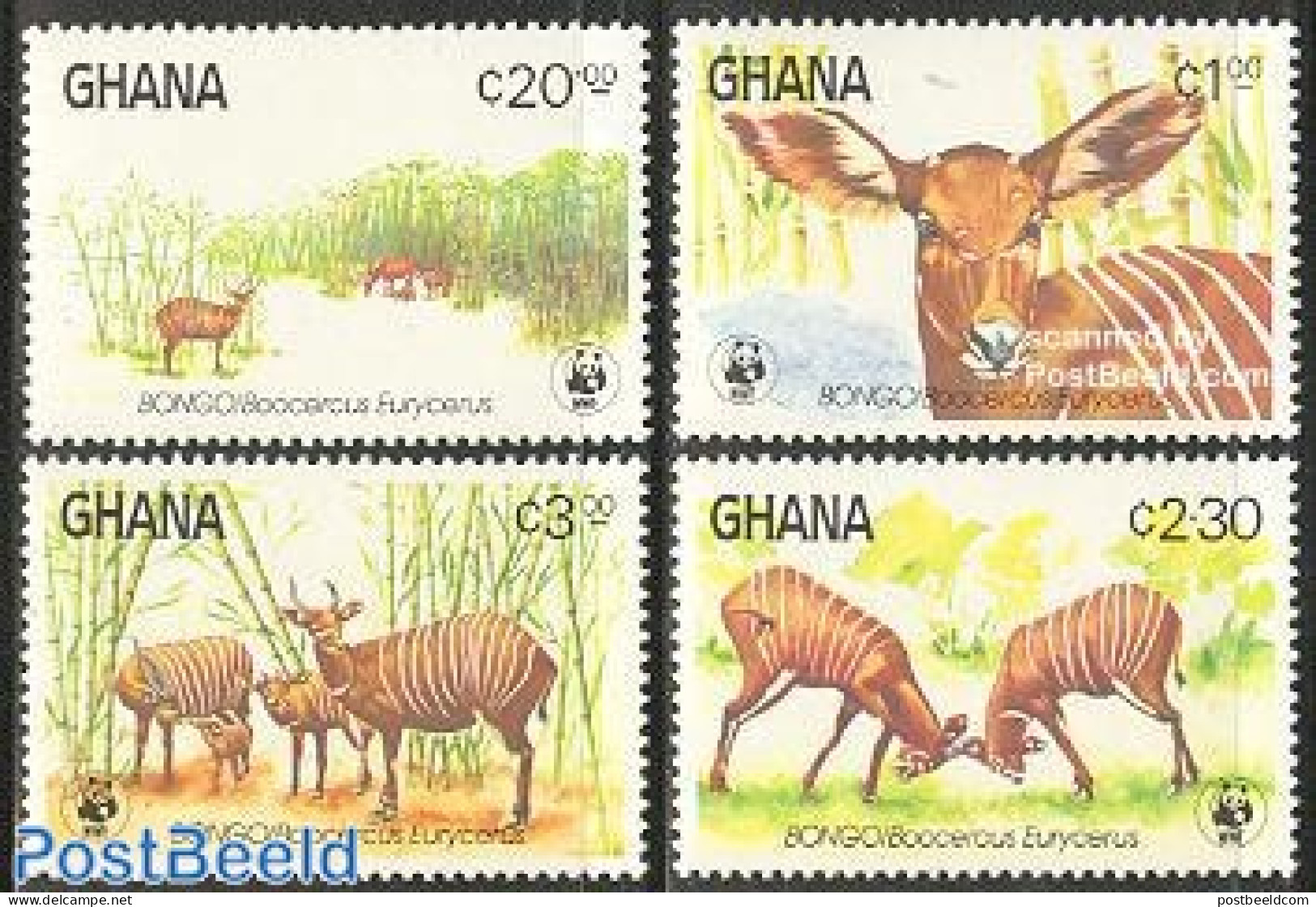 Ghana 1984 WWF, Bongo 4v, Mint NH, Nature - Animals (others & Mixed) - World Wildlife Fund (WWF) - Andere & Zonder Classificatie