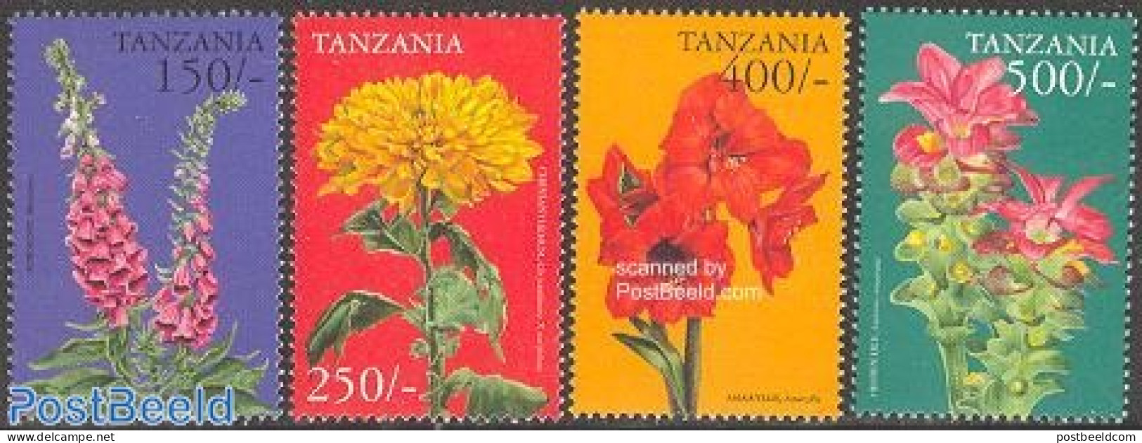Tanzania 1999 Flowers 4v, Mint NH, Nature - Flowers & Plants - Tansania (1964-...)