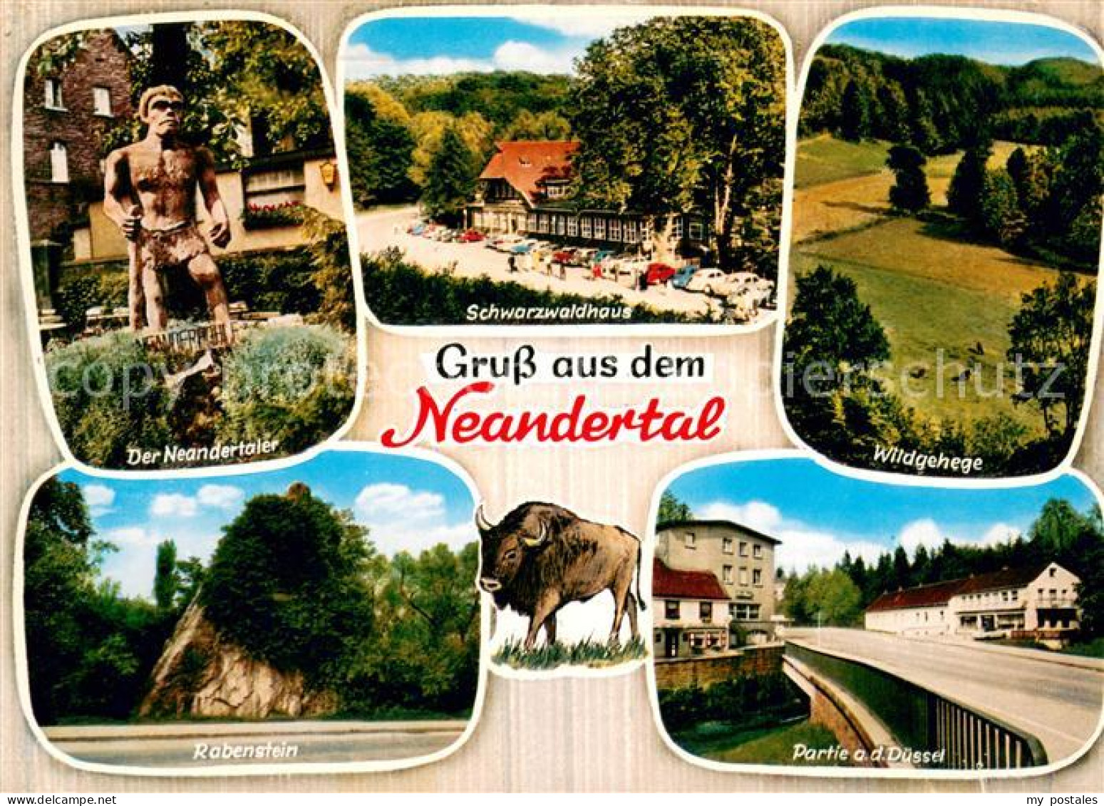 73655621 Neandertal Statue Neandertaler Gaststaette Schwarzwaldhaus Wildgehege R - Mettmann