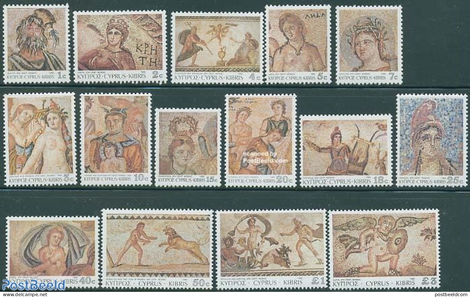 Cyprus 1989 Definitives, Mosaics 15v, Mint NH, History - Archaeology - Art - Mosaics - Paintings - Ongebruikt