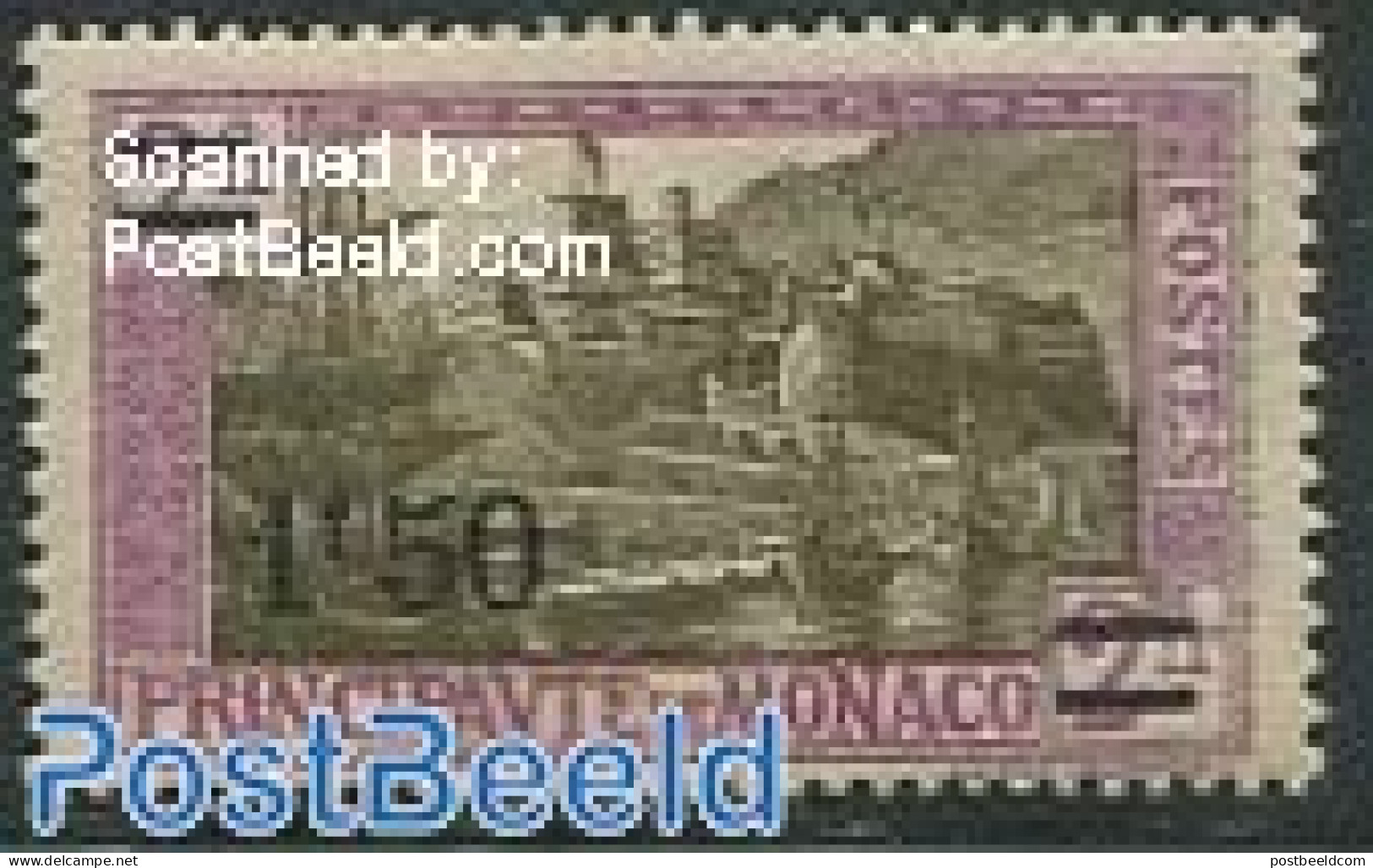 Monaco 1928 1.50Fr On 2Fr, Stamp Out Of Set, Mint NH, Art - Castles & Fortifications - Nuovi