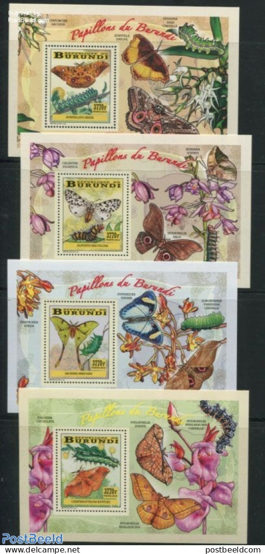 Burundi 2014 Butterflies 4 S/s, Mint NH, Nature - Butterflies - Altri & Non Classificati