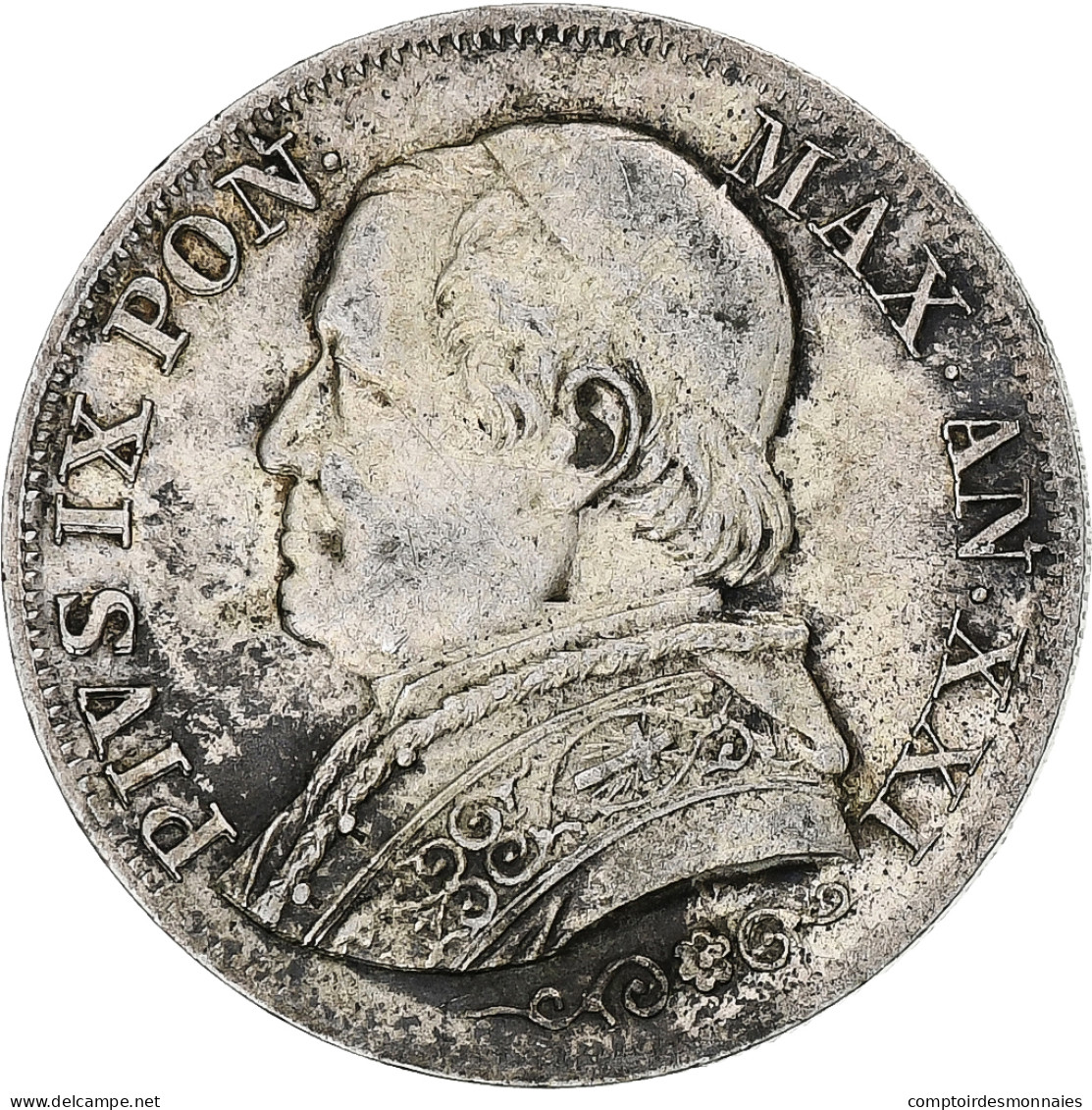 États Pontificaux, Pie IX, Lira, 1867, Rome, Argent, TTB, KM:1378 - Vatican