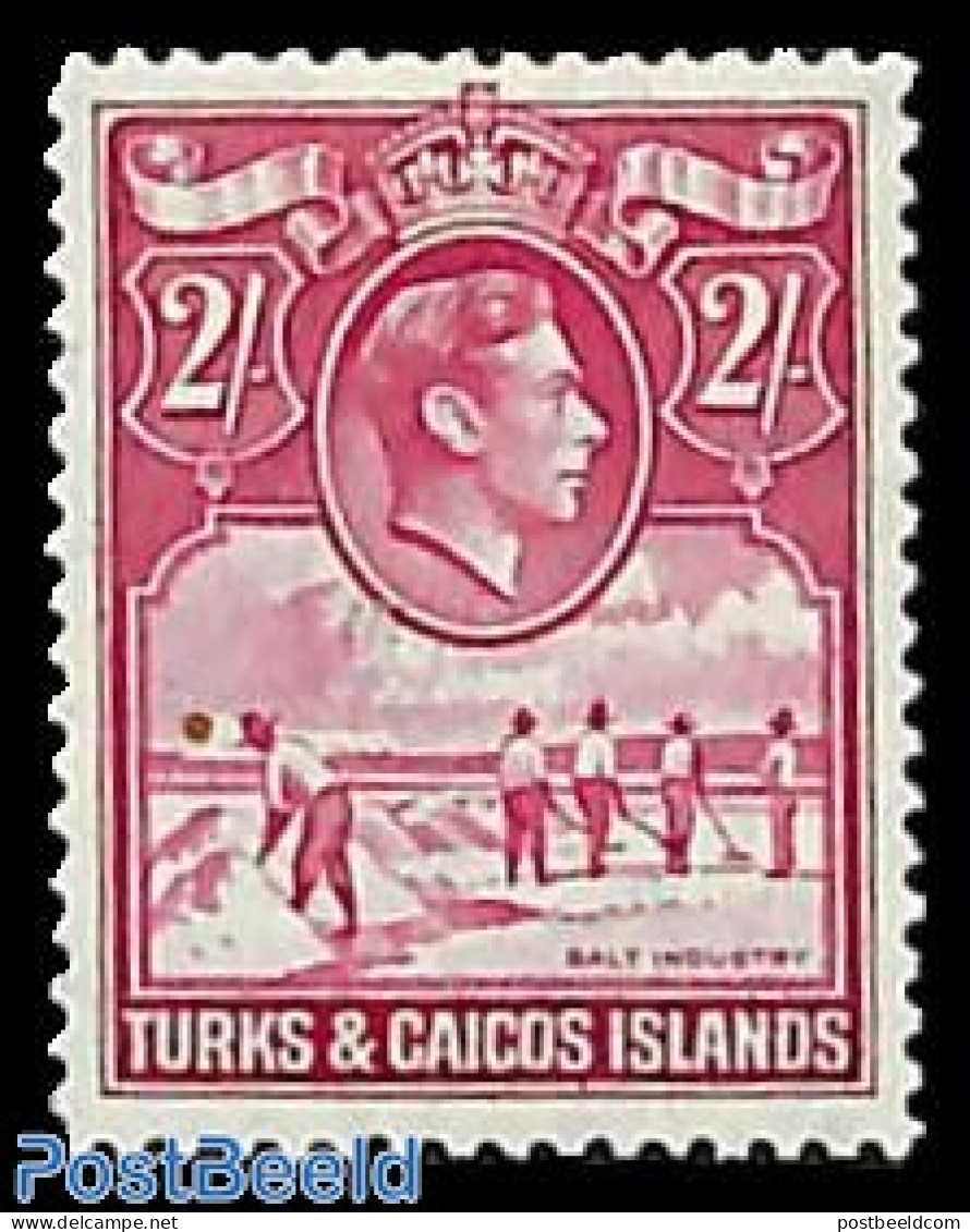 Turks And Caicos Islands 1938 2Sh, Stamp Out Of Set, Unused (hinged) - Other & Unclassified
