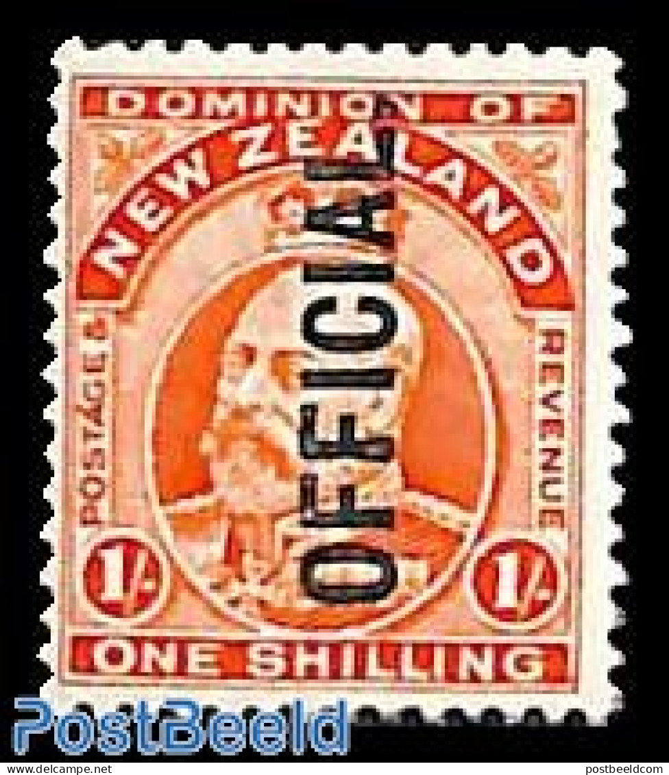 New Zealand 1910 On Service, 1Sh, Stamp Out Of Set, Unused (hinged) - Other & Unclassified