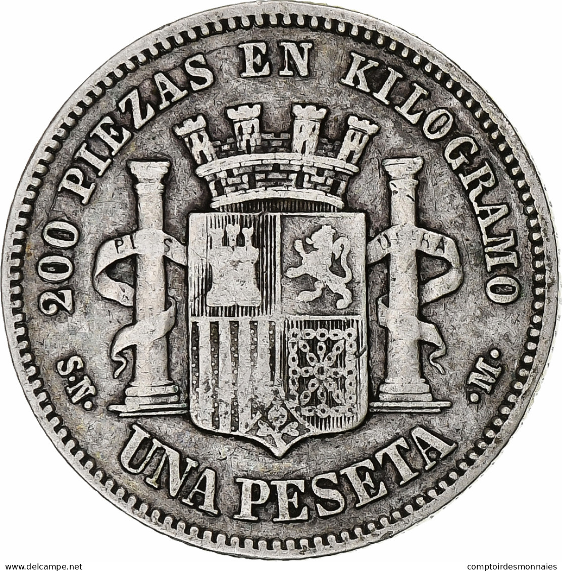 Espagne, Provisional Government, Peseta, 1869, Madrid, Argent, TB+, KM:652 - Eerste Muntslagen