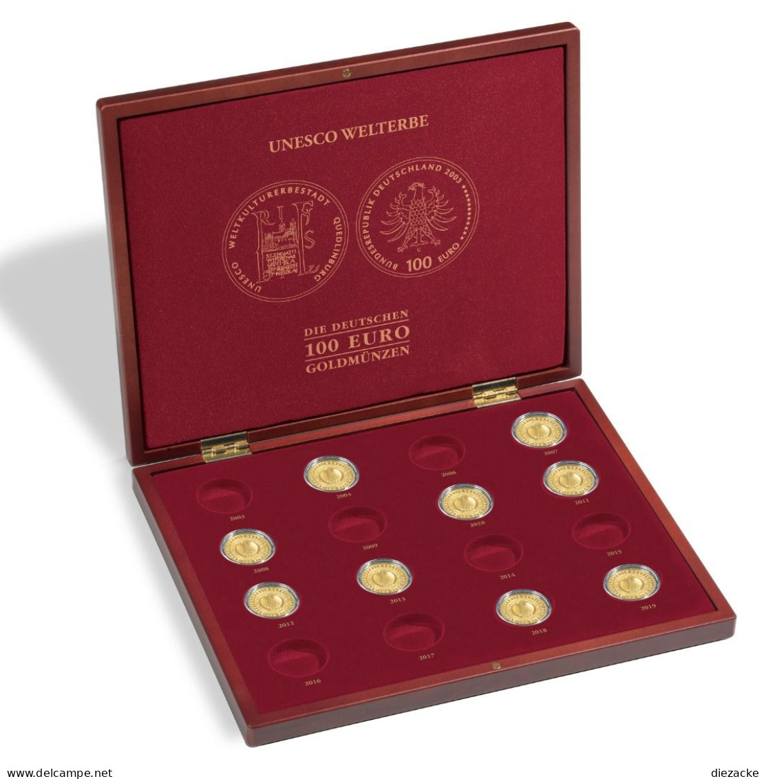 Leuchtturm Münzkassette VOLTERRA Für 16 Dt.100-Euro-Goldmünzen UNESCO 357089 Neu - Zubehör
