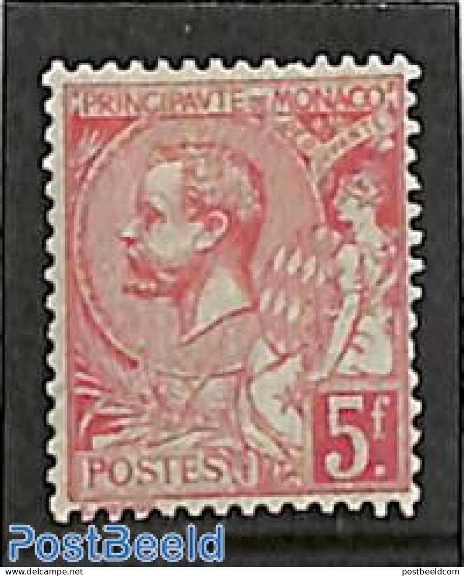 Monaco 1891 5F, Stamp Out Of Set, Unused (hinged) - Nuovi