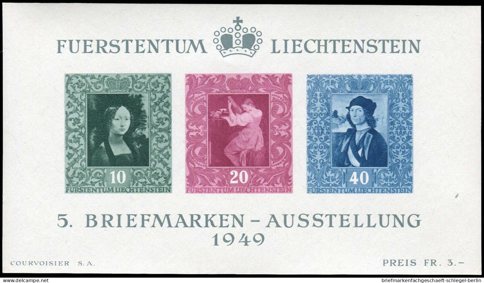 Liechtenstein, 1938, Bl. 3, 5, Postfrisch - Andere & Zonder Classificatie