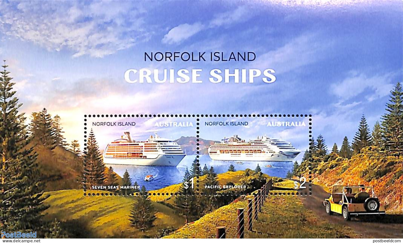 Norfolk Island 2018 Cruise Ships S/s, Mint NH, Ships And Boats - Ships