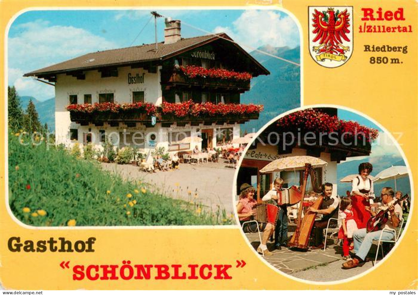73655375 Ried Zillertal Gasthof Schoenblick Terrasse Hausmusik Ried Zillertal - Autres & Non Classés