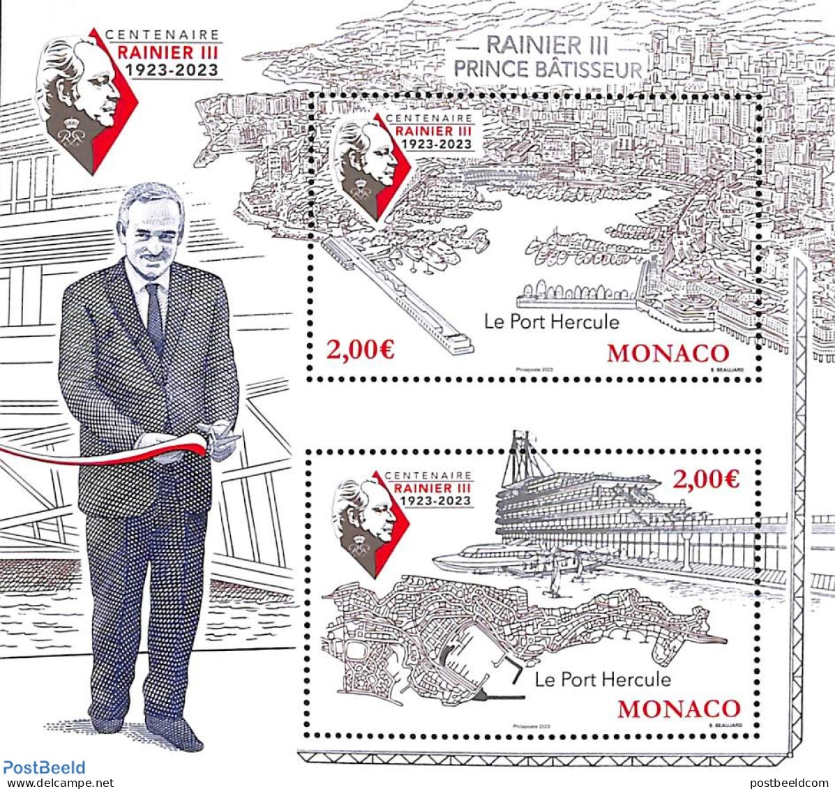 Monaco 2023 Rainier III, Port Hercule S/s, Mint NH, Transport - Various - Ships And Boats - Maps - Neufs