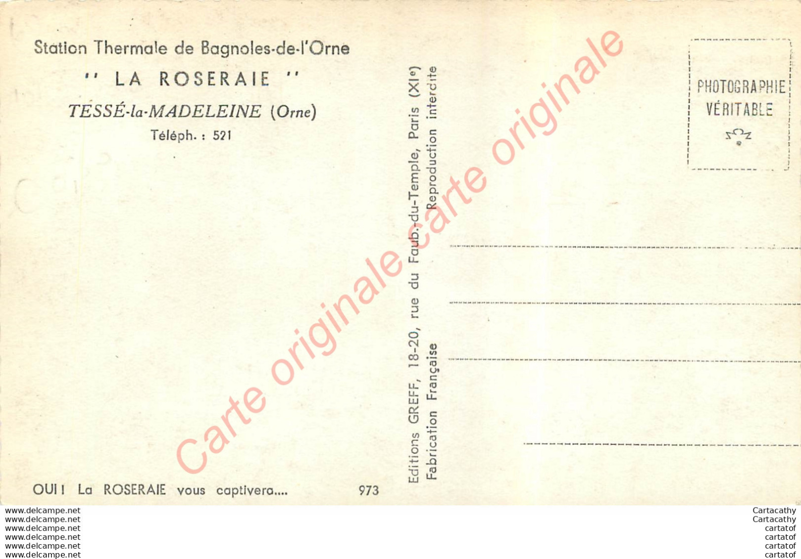 61. LA ROSERAIE . Tessé La Madeleine . Station Thermale De BAGNOLES DE L'ORNE . - Bagnoles De L'Orne