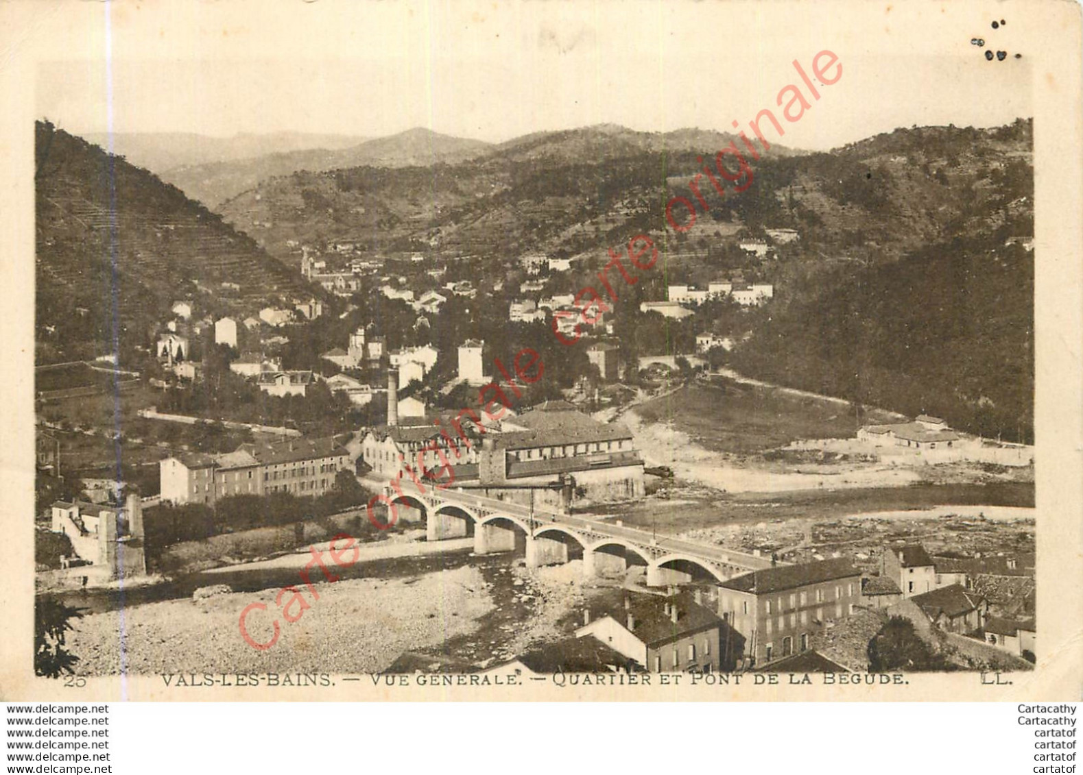 07.  VALS LES BAINS . Vue Générale . Qaurtier Et Pont De La Bégude . - Vals Les Bains