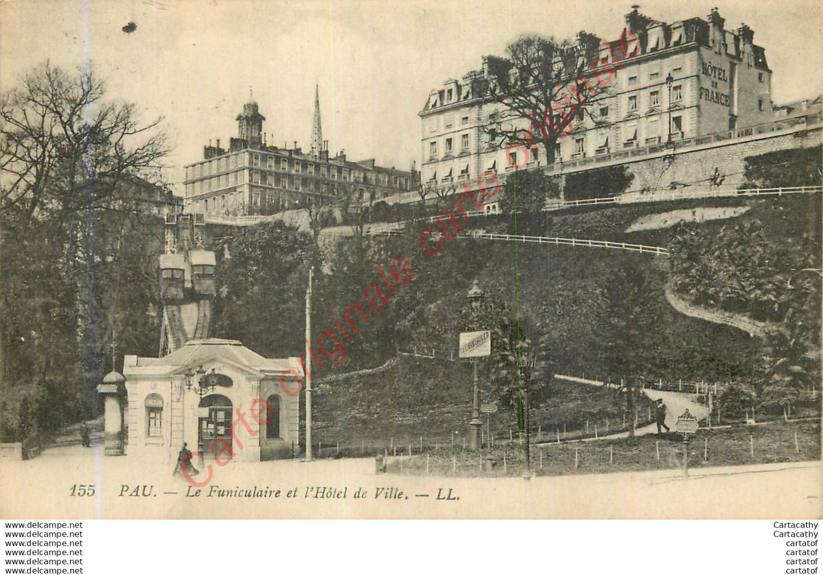 64.  PAU .  Le Funiculaire Et L'Hôtel De Ville . - Pau