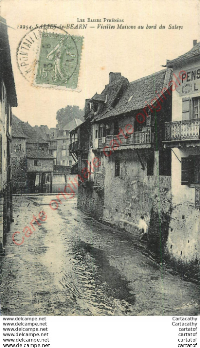 64.  SALIES DE BEARN . Vieilles Maisons Au Bord Du Saleys . - Salies De Bearn