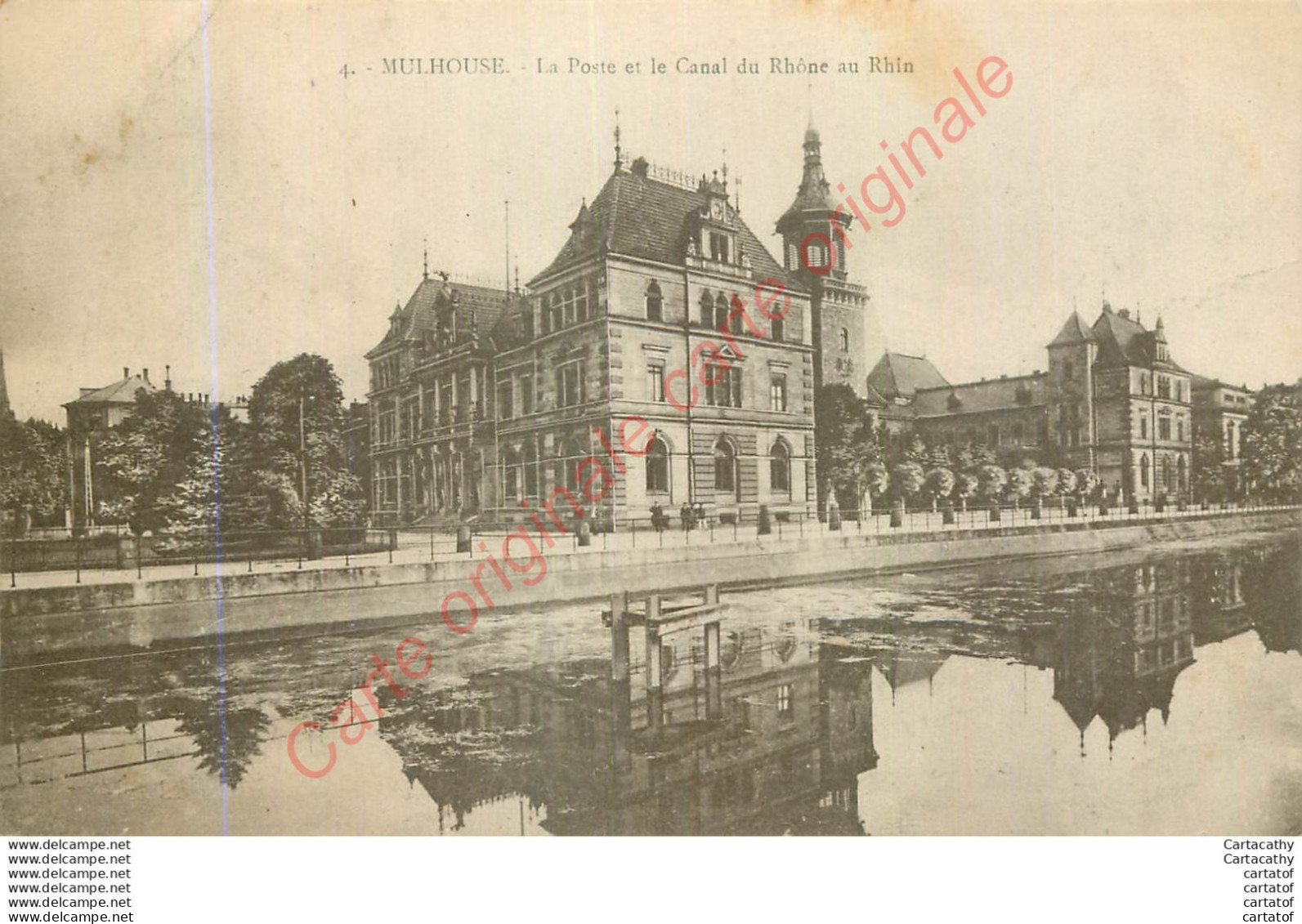 68.  MULHOUSE .  La Poste Et Le Canal Du Rhône Eu Rhin . - Mulhouse