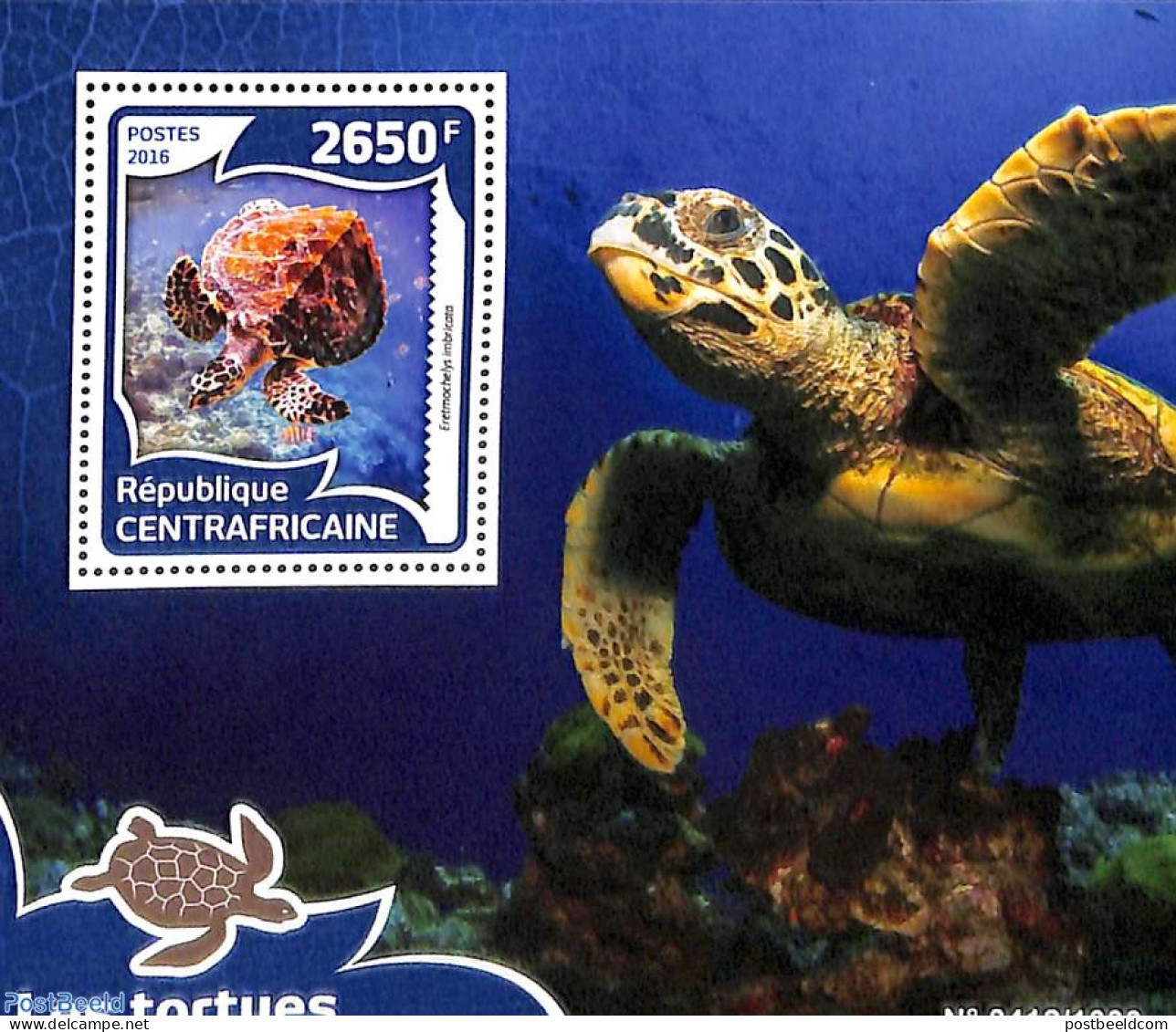 Central Africa 2016 Turtles S/s, Mint NH, Nature - Reptiles - Turtles - República Centroafricana