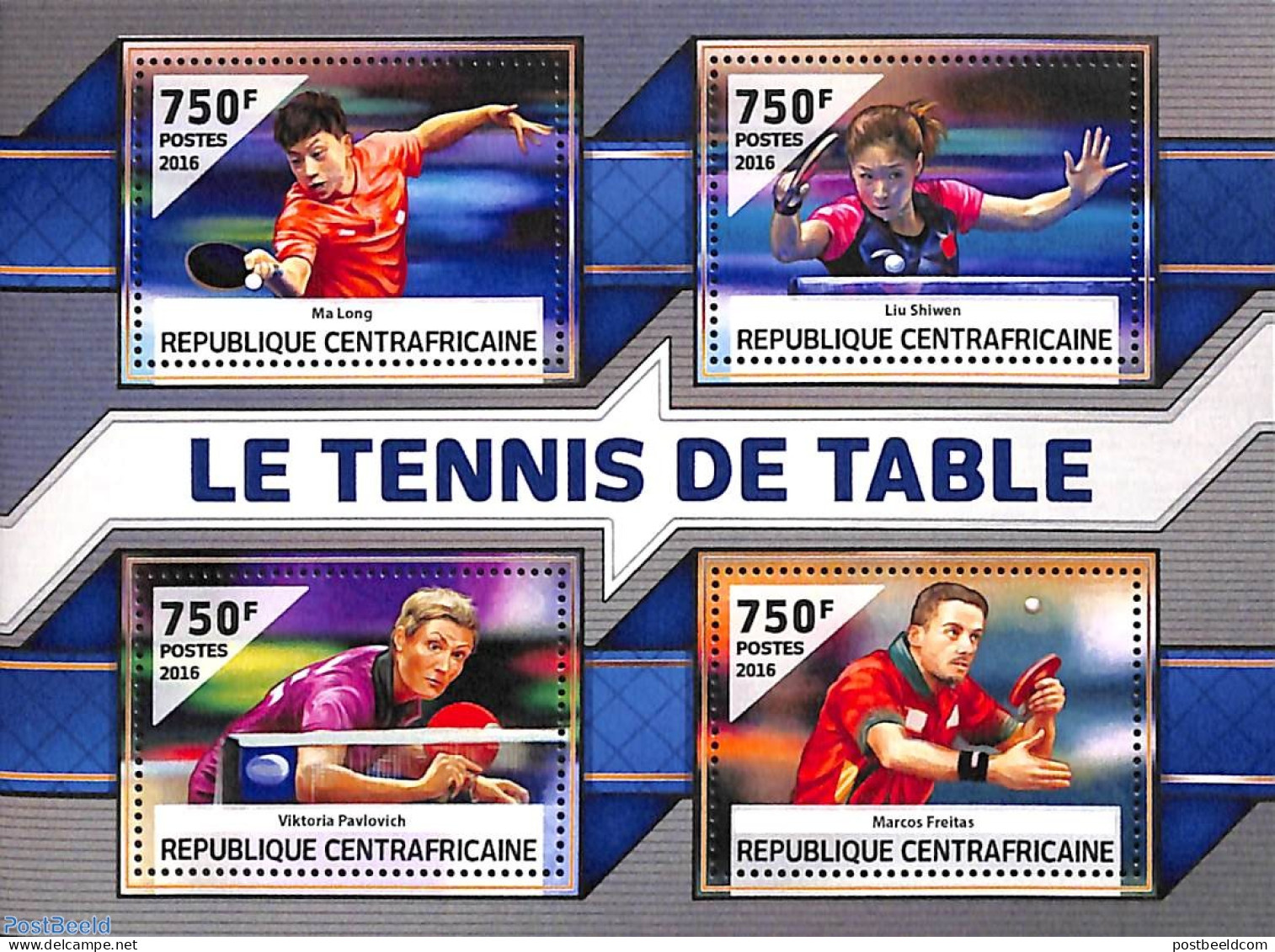 Central Africa 2016 Table Tennis 4v M/s, Mint NH, Sport - Table Tennis - Tafeltennis