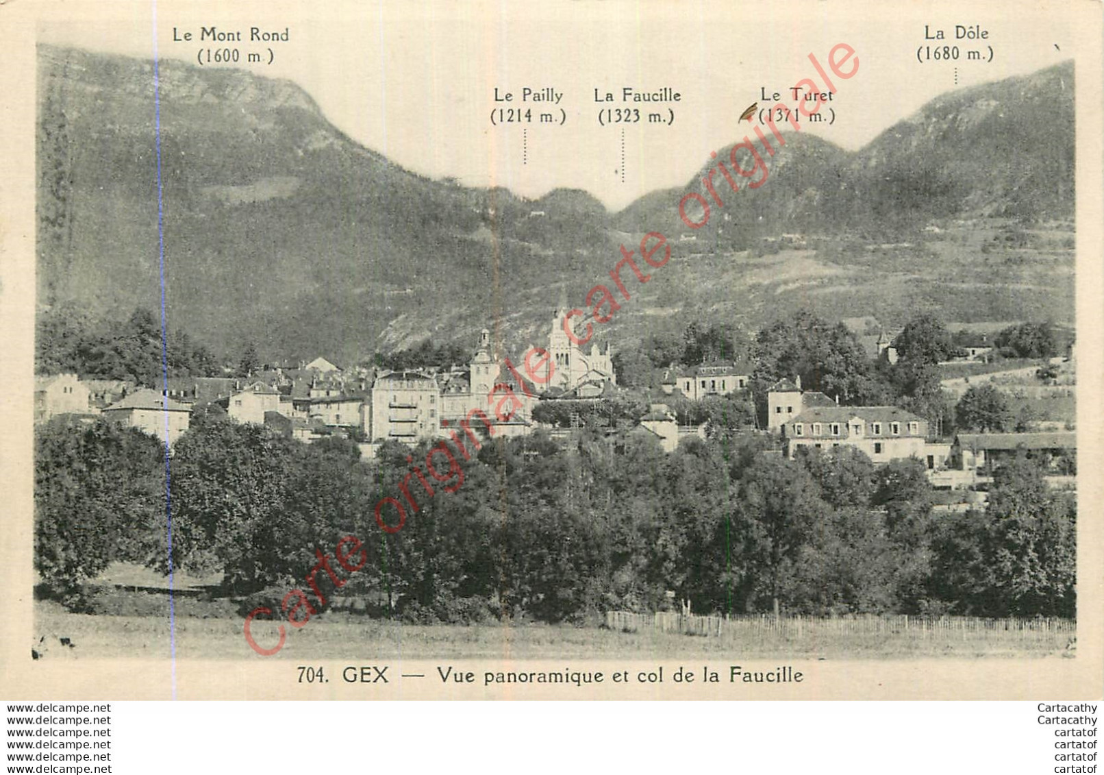 01.  GEX .  Vue Panoramique Et Col De La Faucille . - Gex