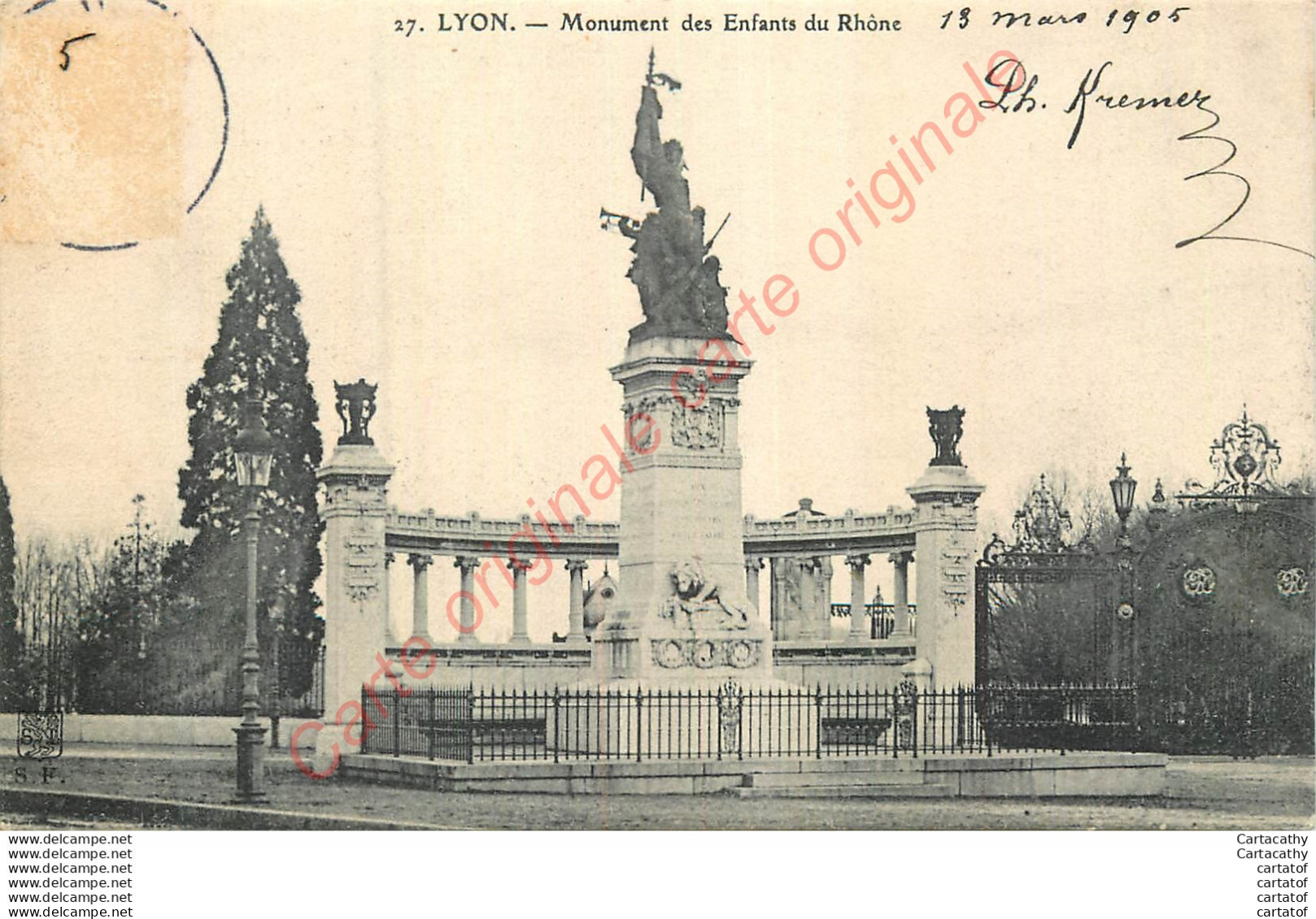 69.  LYON .  Monument Des Enfants Du Rhône . - Lyon 1