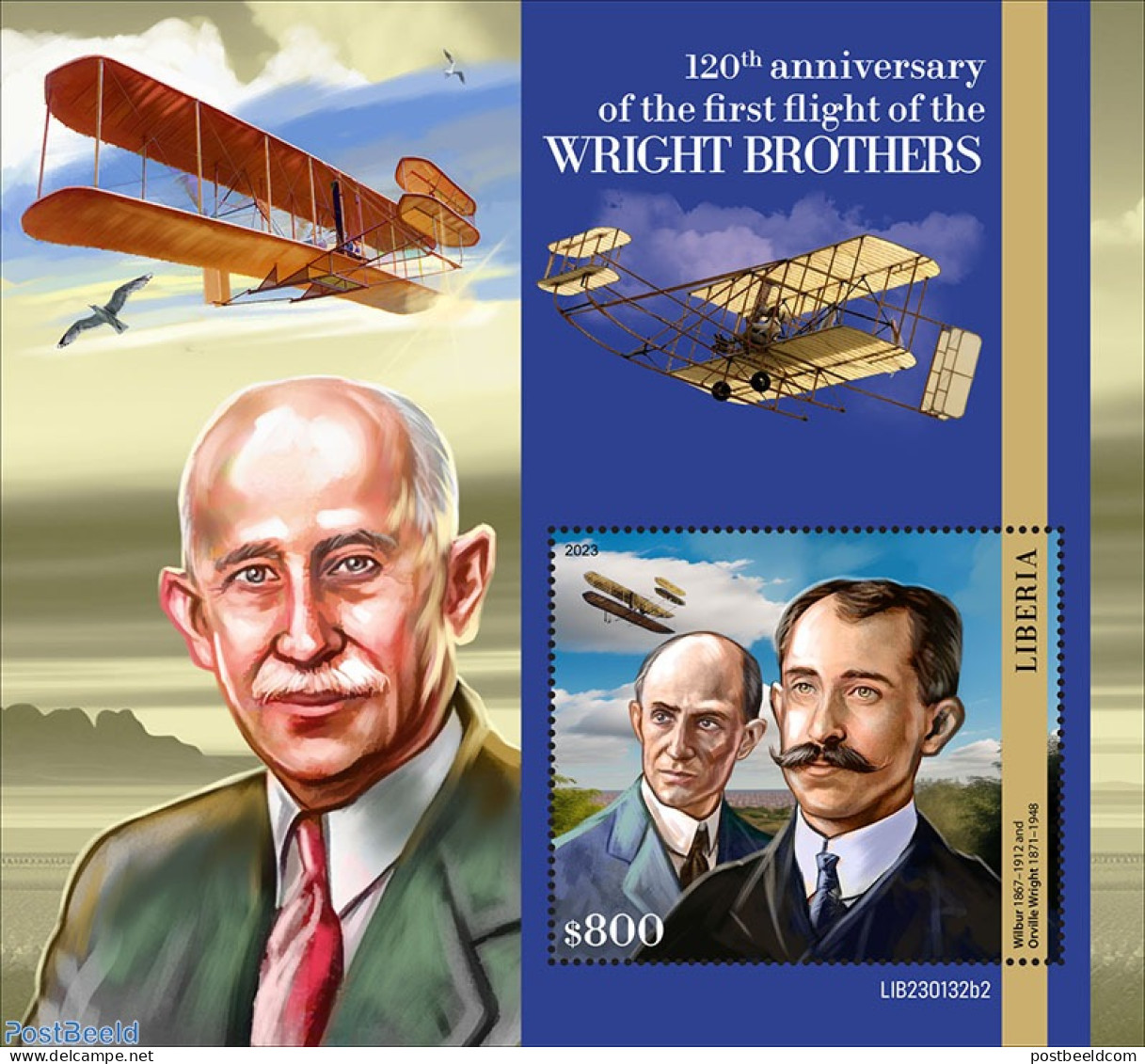 Liberia 2023 120th Anniversary Of The Wright Brothers, Mint NH, Transport - Aircraft & Aviation - Airplanes