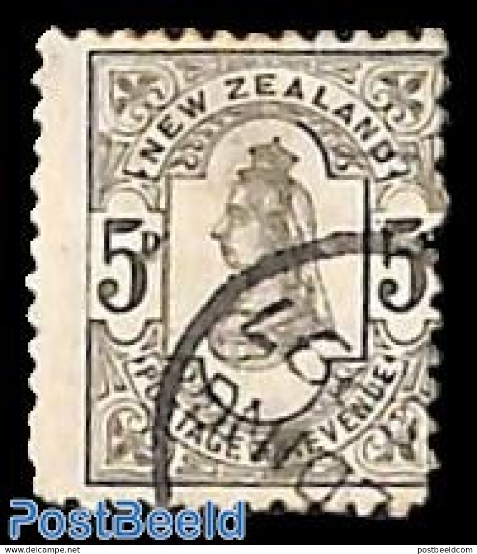New Zealand 1891 5p, Perf. 12:11.5, Used, Used Or CTO - Gebruikt